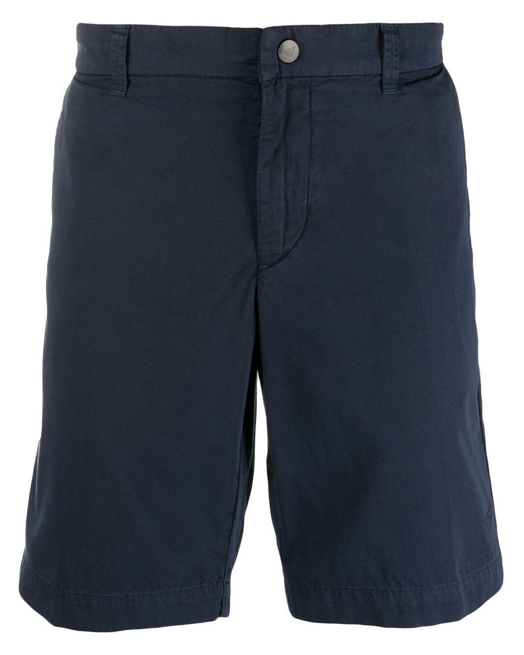 Emporio Armani Cotton Shorts Blue for Men - Lyst