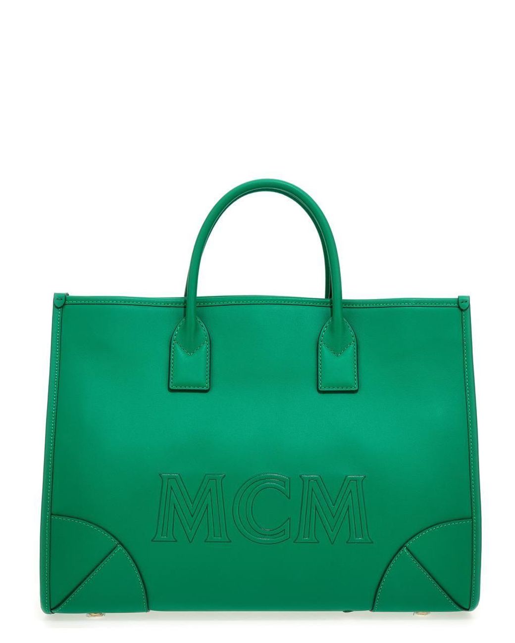 Mcm Munchen XL Monogram Tote Bag Cognac