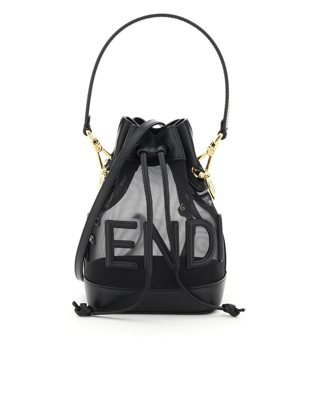 Fendi Mon Tresor Net Bucket Bag Script in Black Lyst Canada