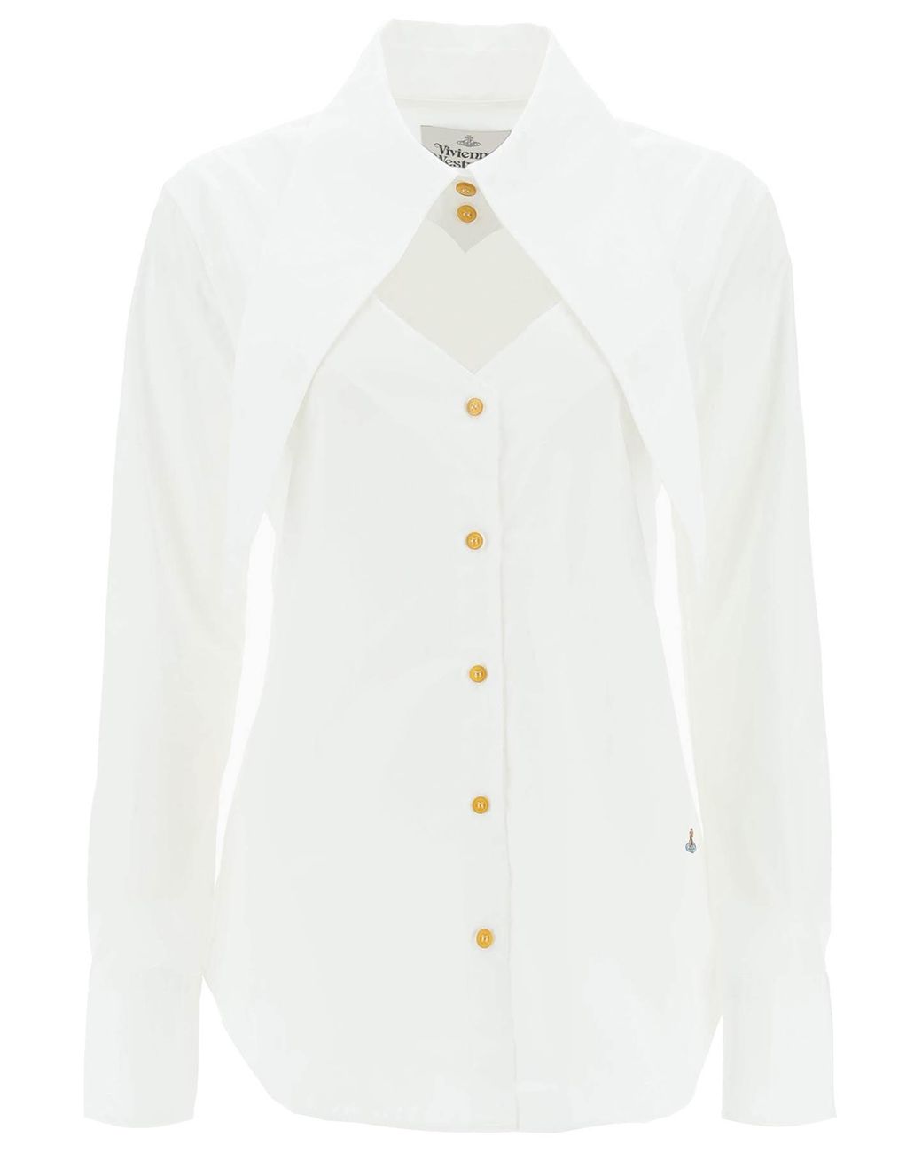 Vivienne Westwood Heart Shirt With Maxi Collar in White | Lyst