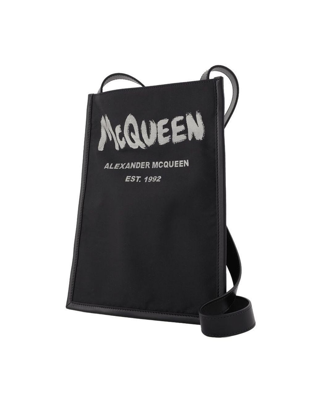 ショルダーバッグ alexander mcqueen Graffiti Phone Sleeve in Black and White McQueen Graffiti Phone Sleeve in Black for Men | Lyst