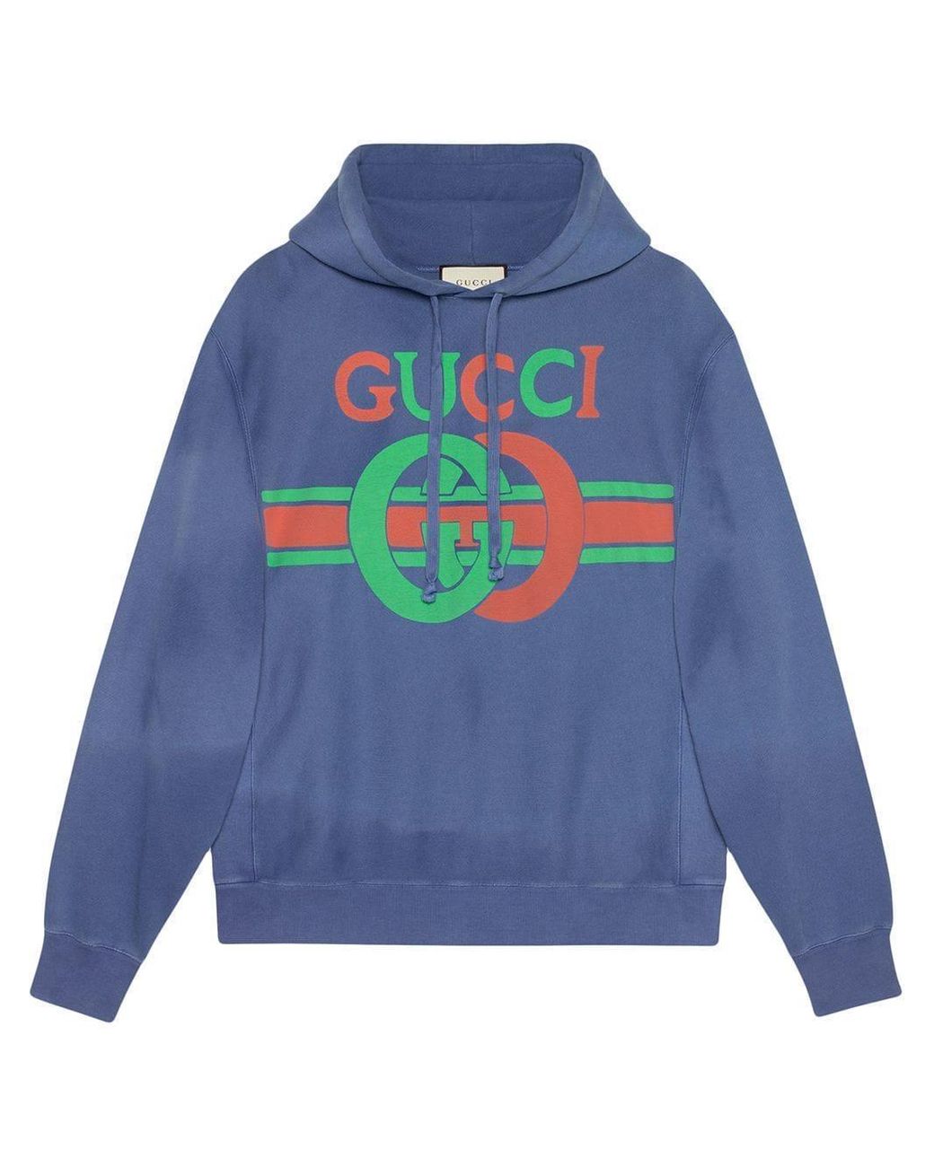 Gucci Wool Sweatshirt With Interlocking G Print in Blue for Men - Lyst