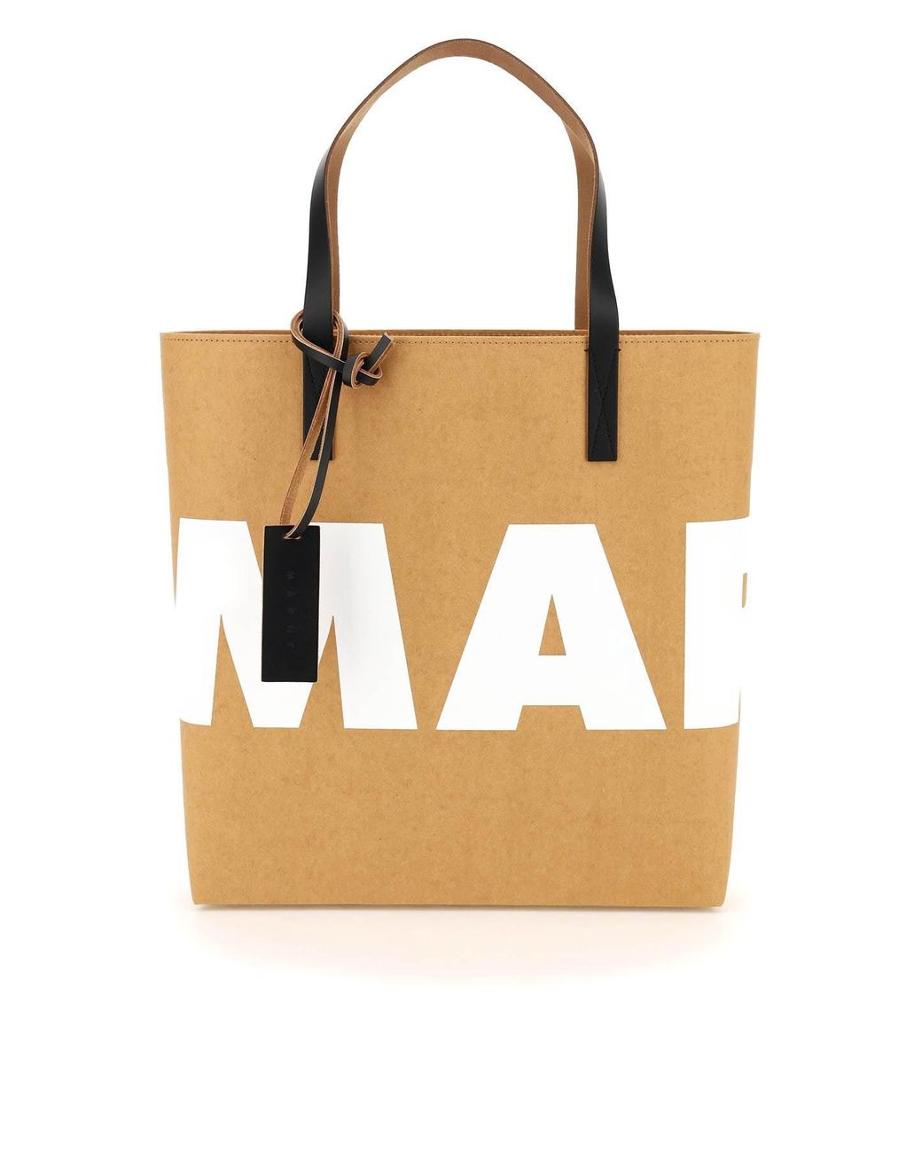 Marni Leather Cellulose Fiber Shopping Bag | Lyst