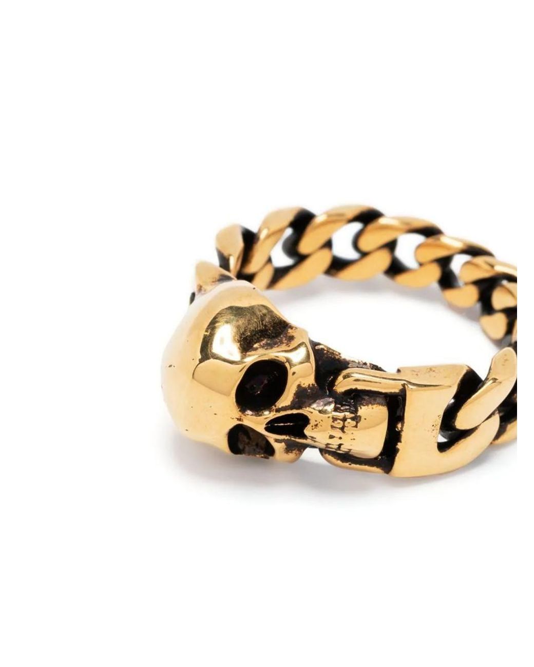 Alexander mcqueen gold shop skull ring