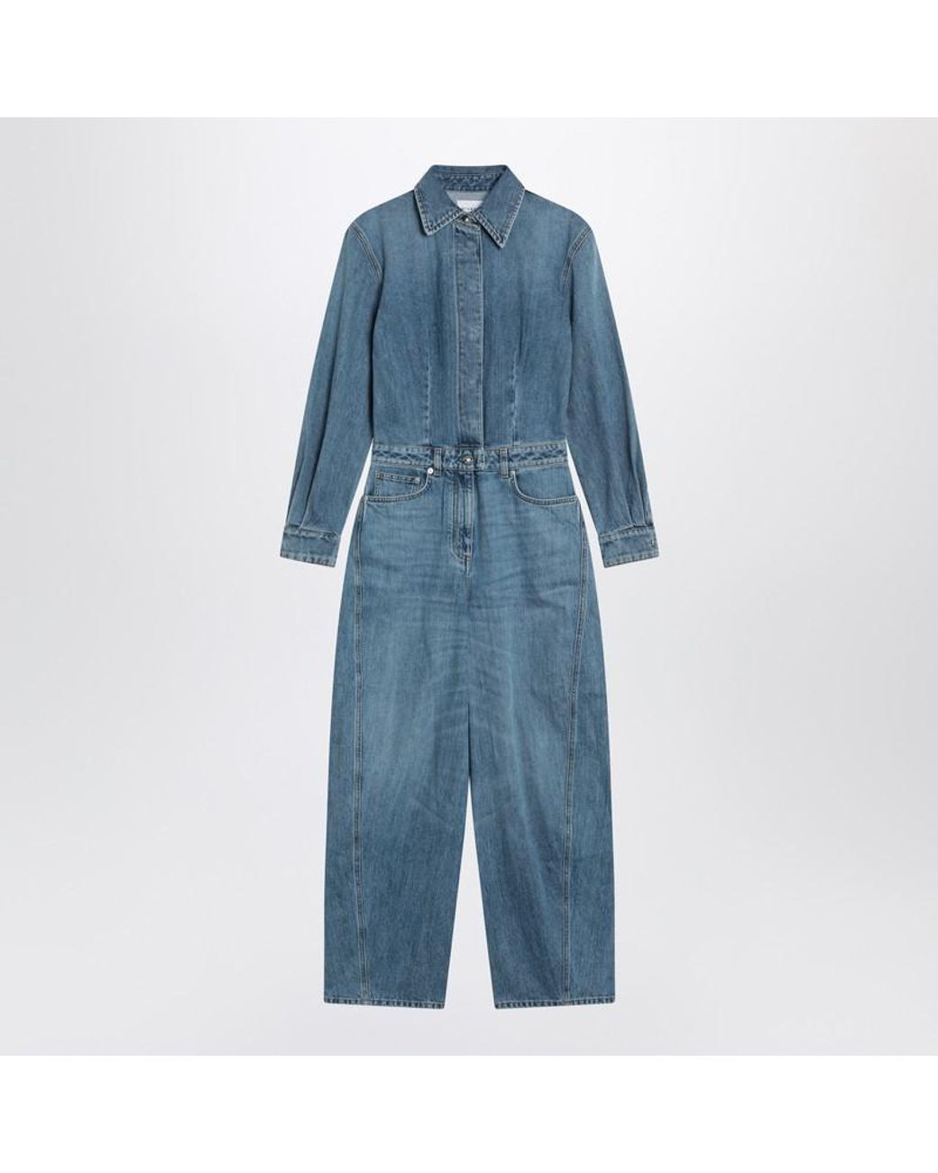 デニム・ジーパン GIVENCHY LIGHT BLUE DENIM JUMPSUIT Givenchy Light Denim Jumpsuit in Blue | Lyst