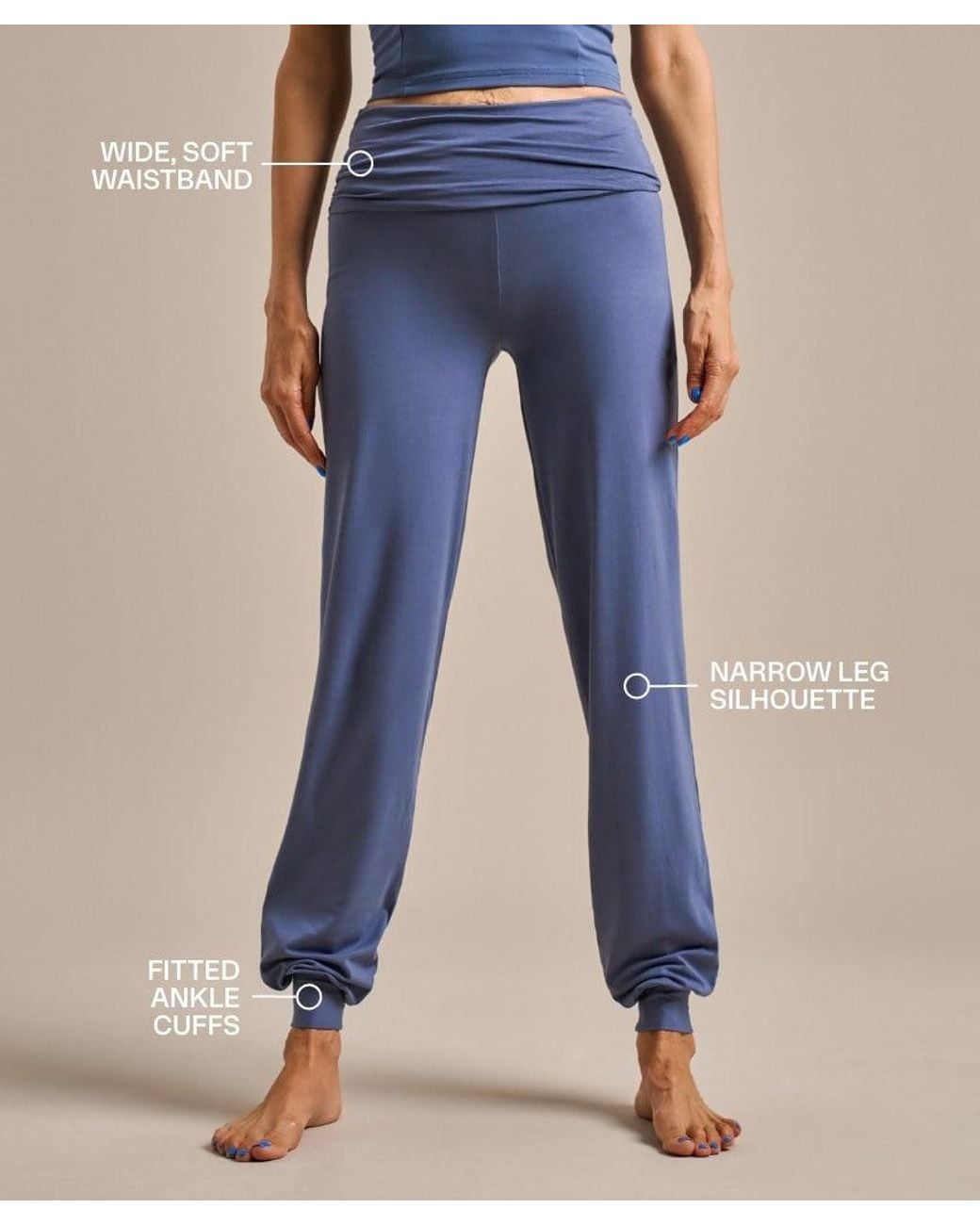 BAM Clothing Blue Poise Bamboo Yogi Pants Turtle Dove
