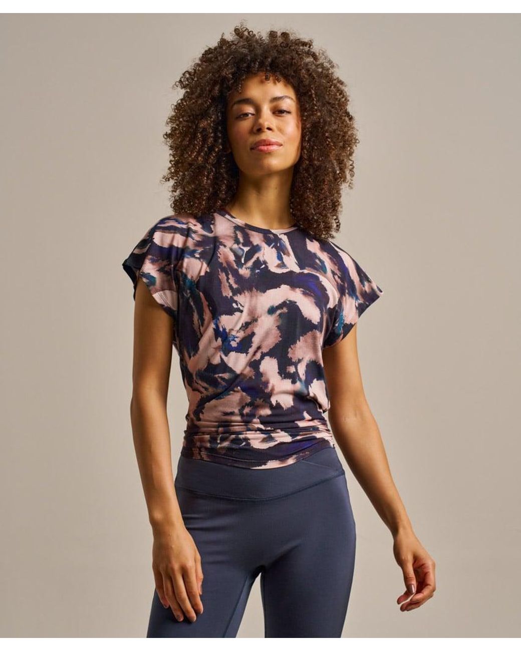 Bam Blue Tie Back Short Sleeve Top