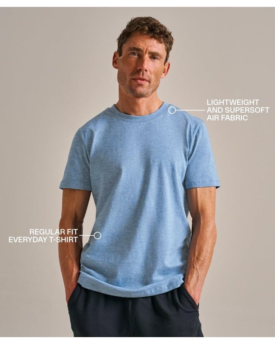 BAM Clothing Blue Origin Air Bamboo T-Shirt Atmosphere Marl for men
