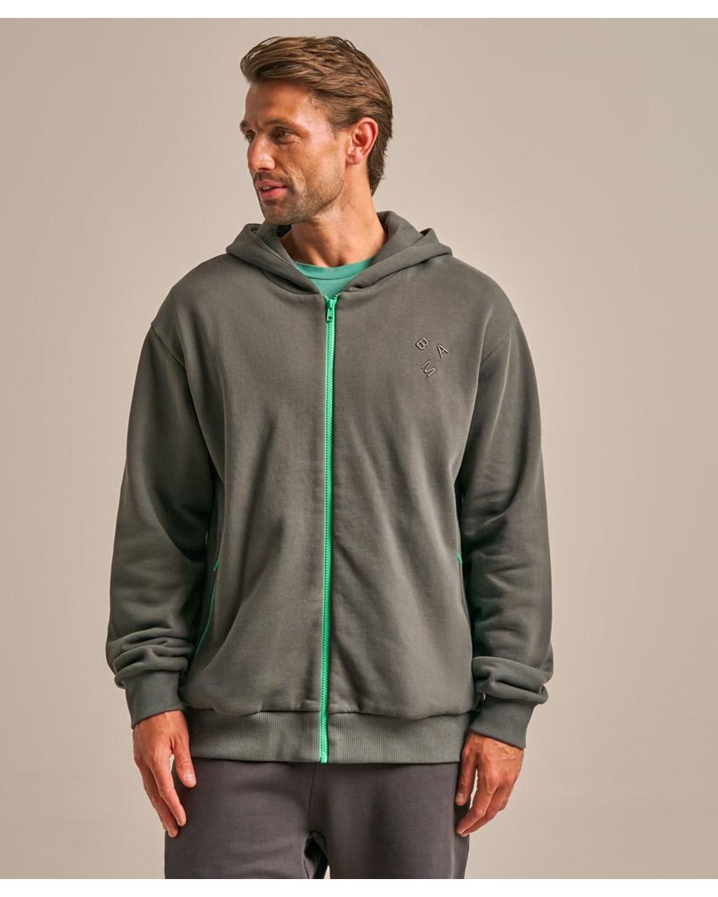 Bam Green Horizon Zip Hoody for men