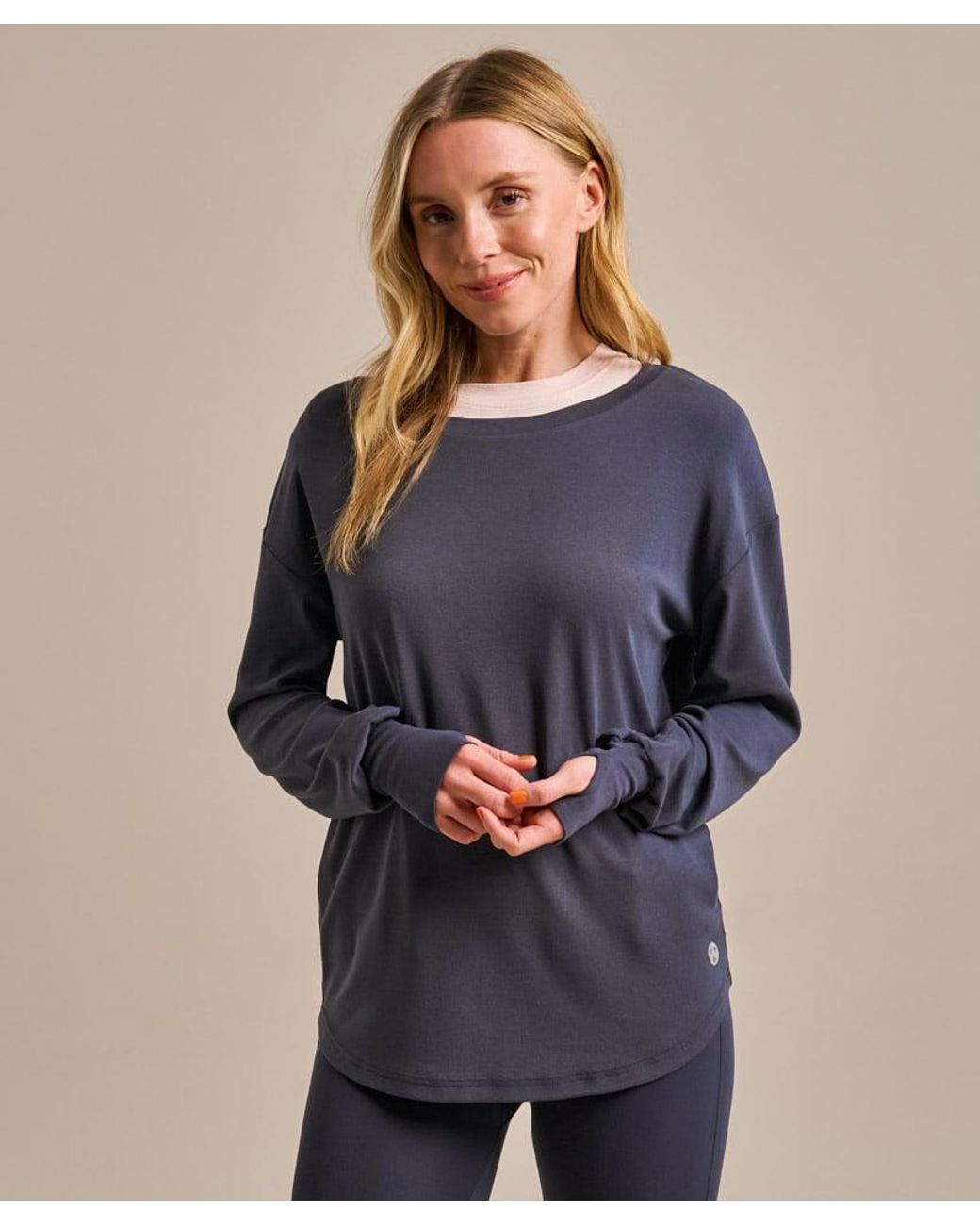 Bam Blue Luxe Long Sleeve Yoga Top