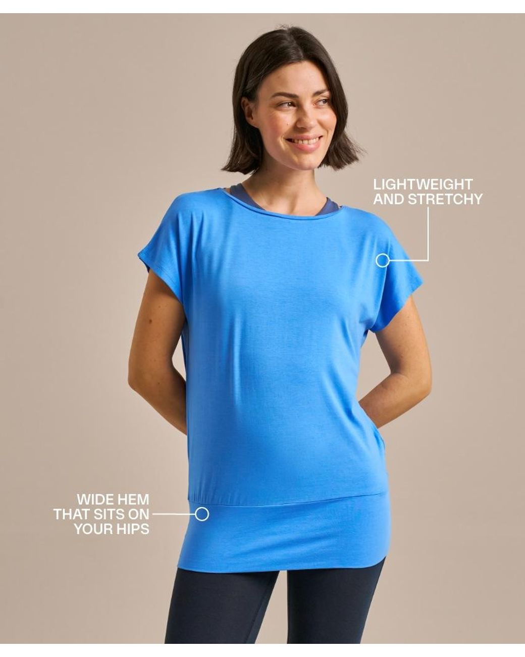Bam Blue Short Sleeve Flow Top