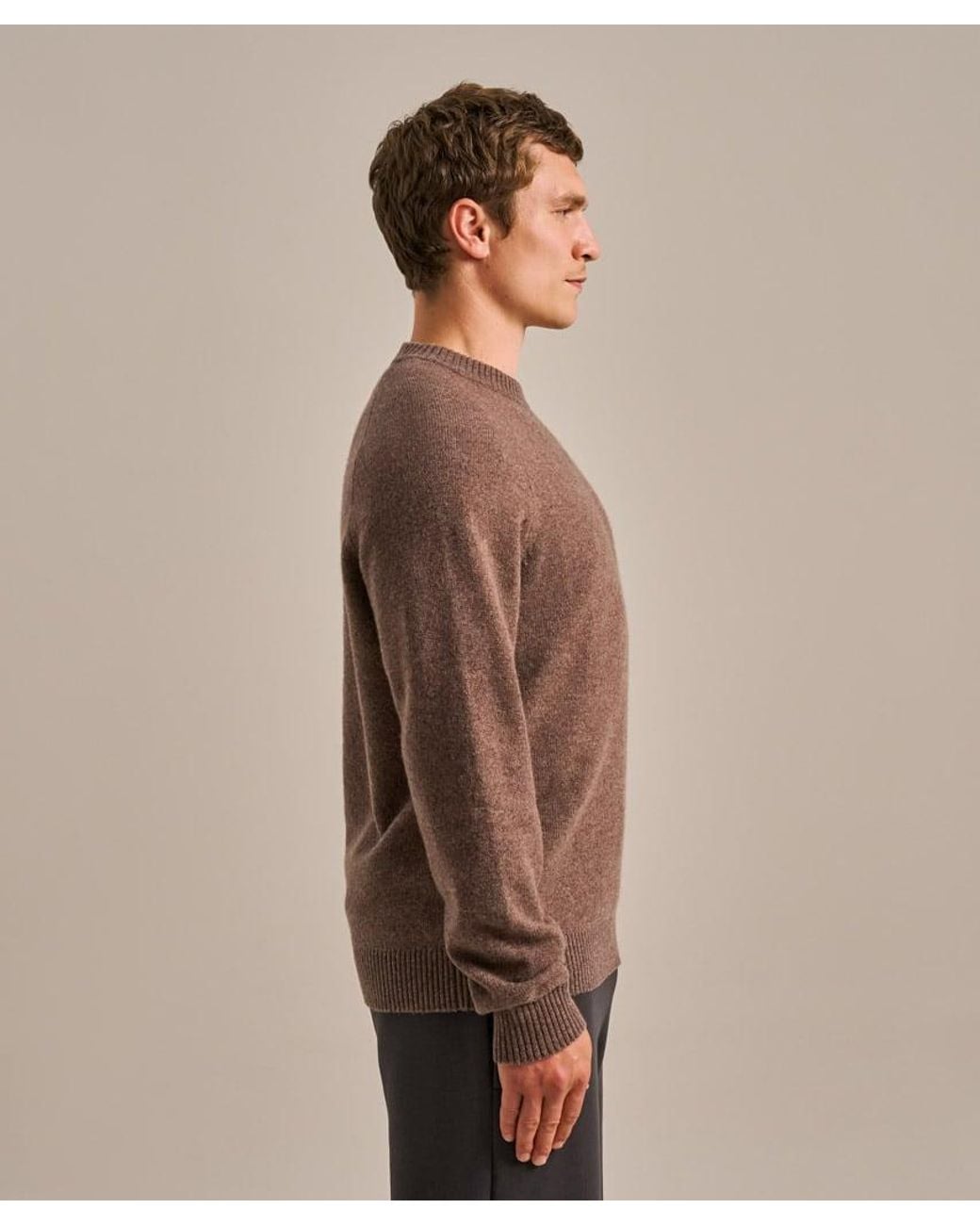 Bam Brown Active Crew Knit Jumper for men