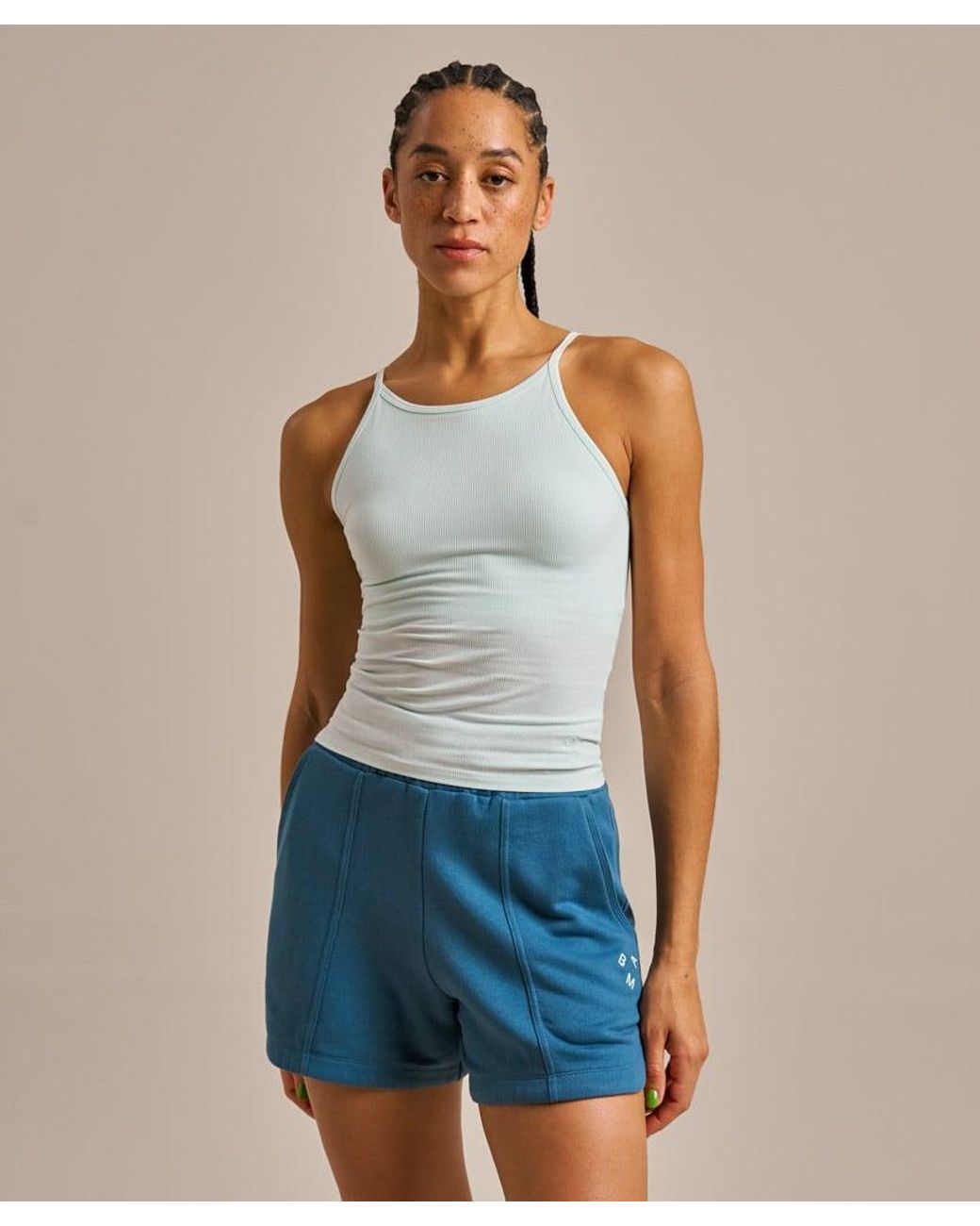 Bam Blue High Neck Hidden Support Vest Top