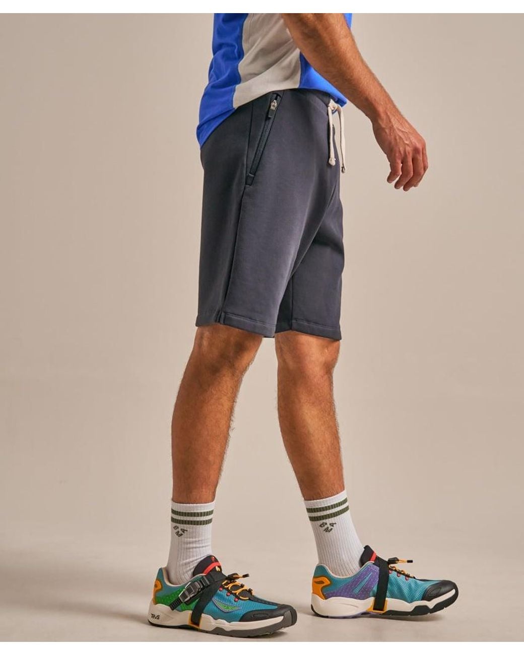 BAM Clothing Blue Brush Back Sweat Shorts for men