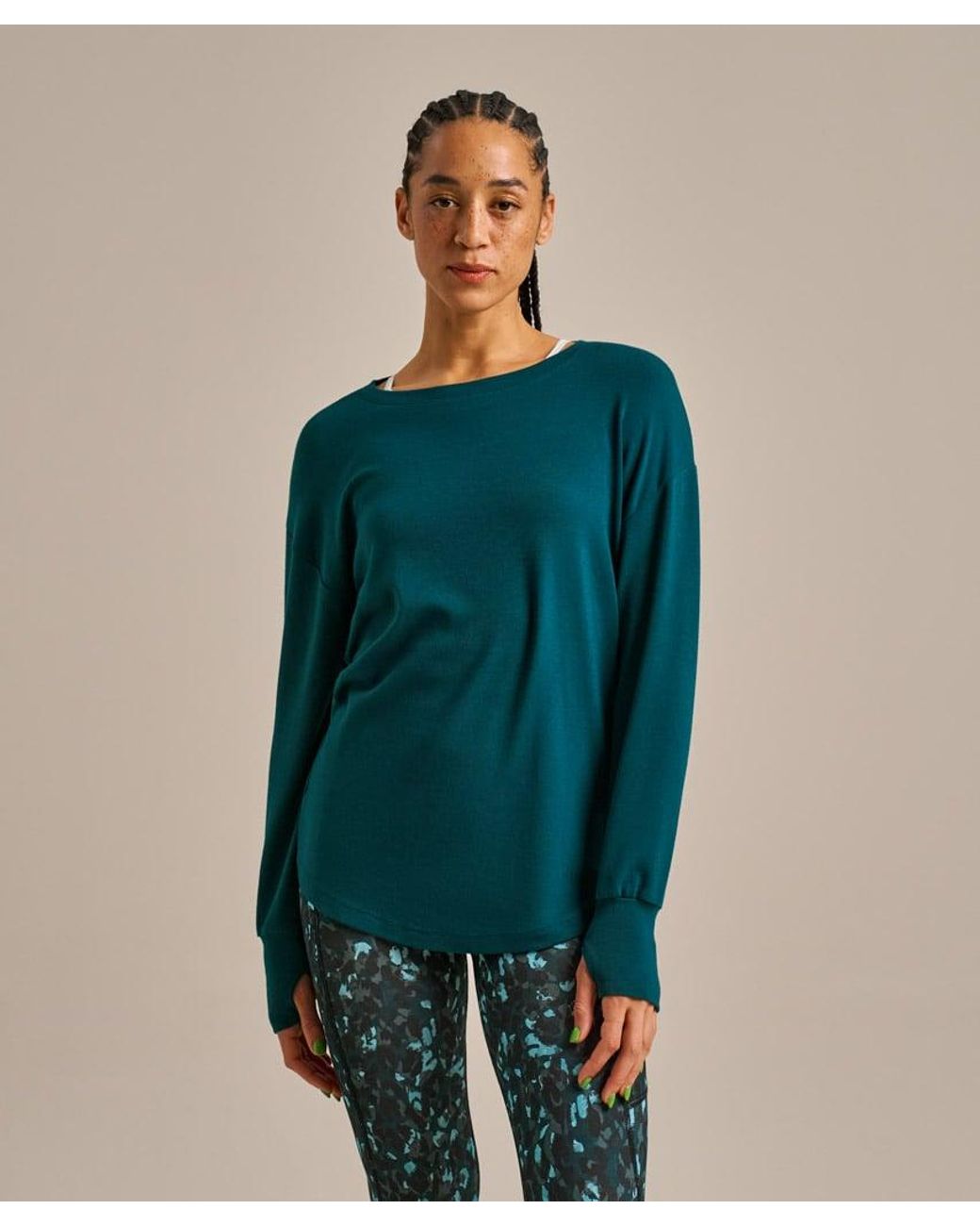 Bam Green Luxe Long Sleeve Yoga Top
