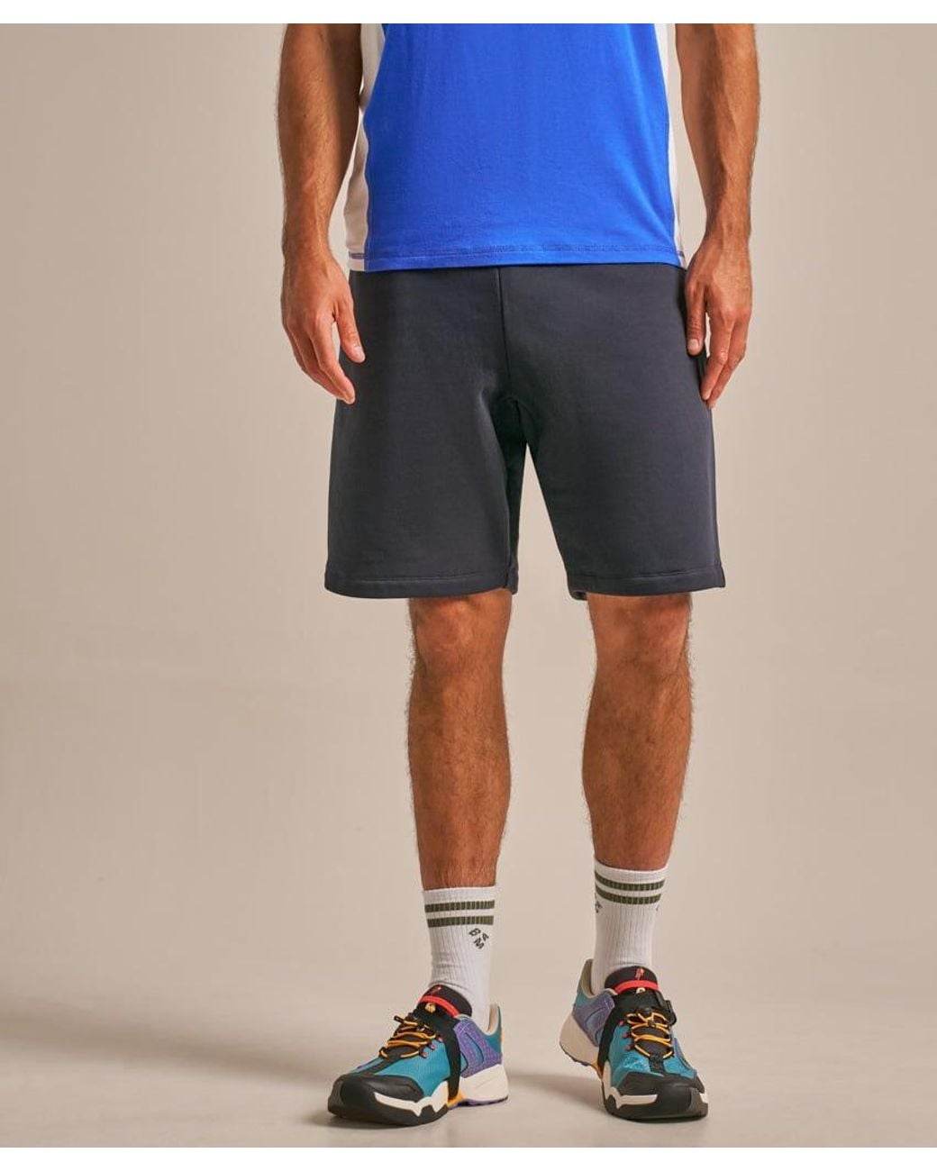 BAM Clothing Blue Brush Back Sweat Shorts for men