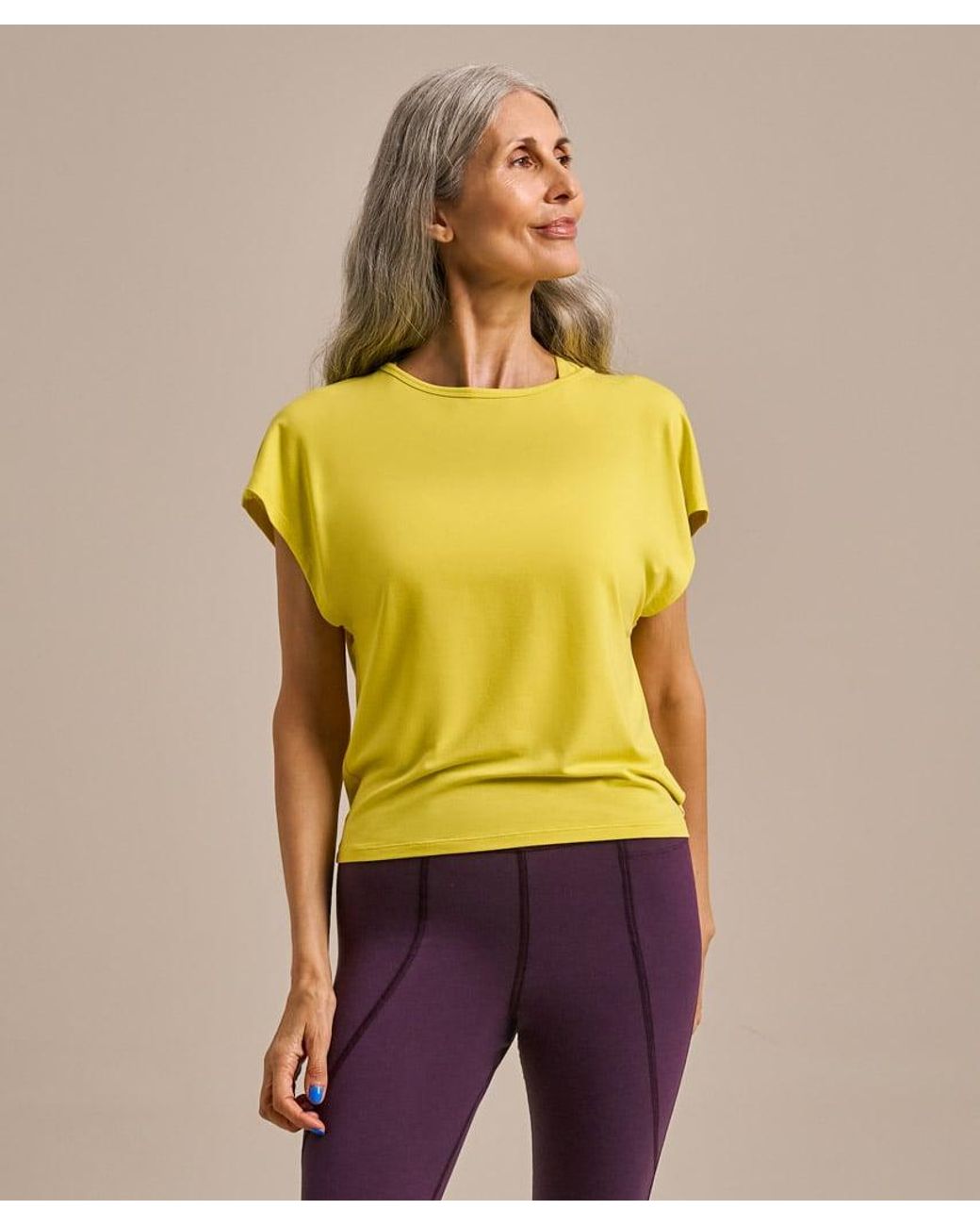 Bam Yellow Tie Back Short Sleeve Top