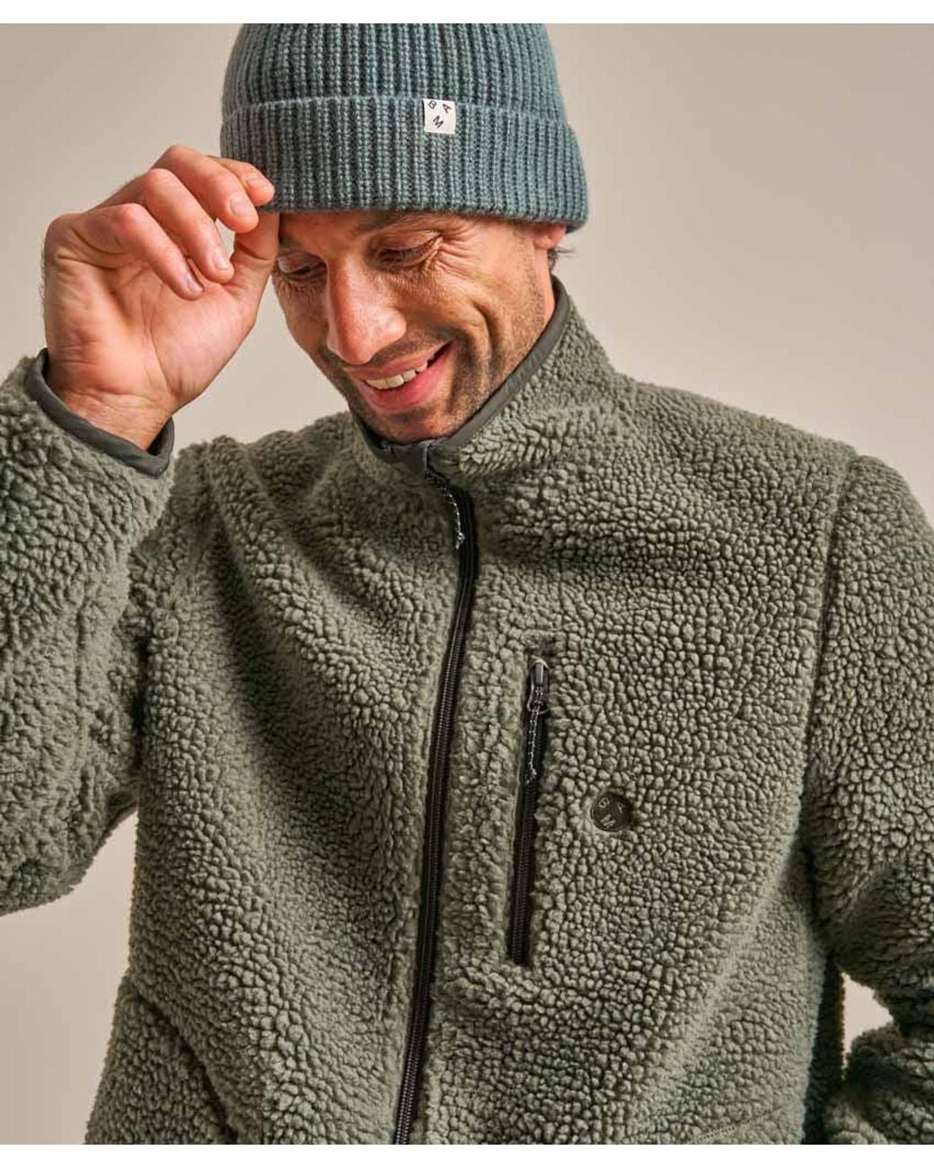 BAM Clothing Green Full Zip All Season Fleece New Khaki for men