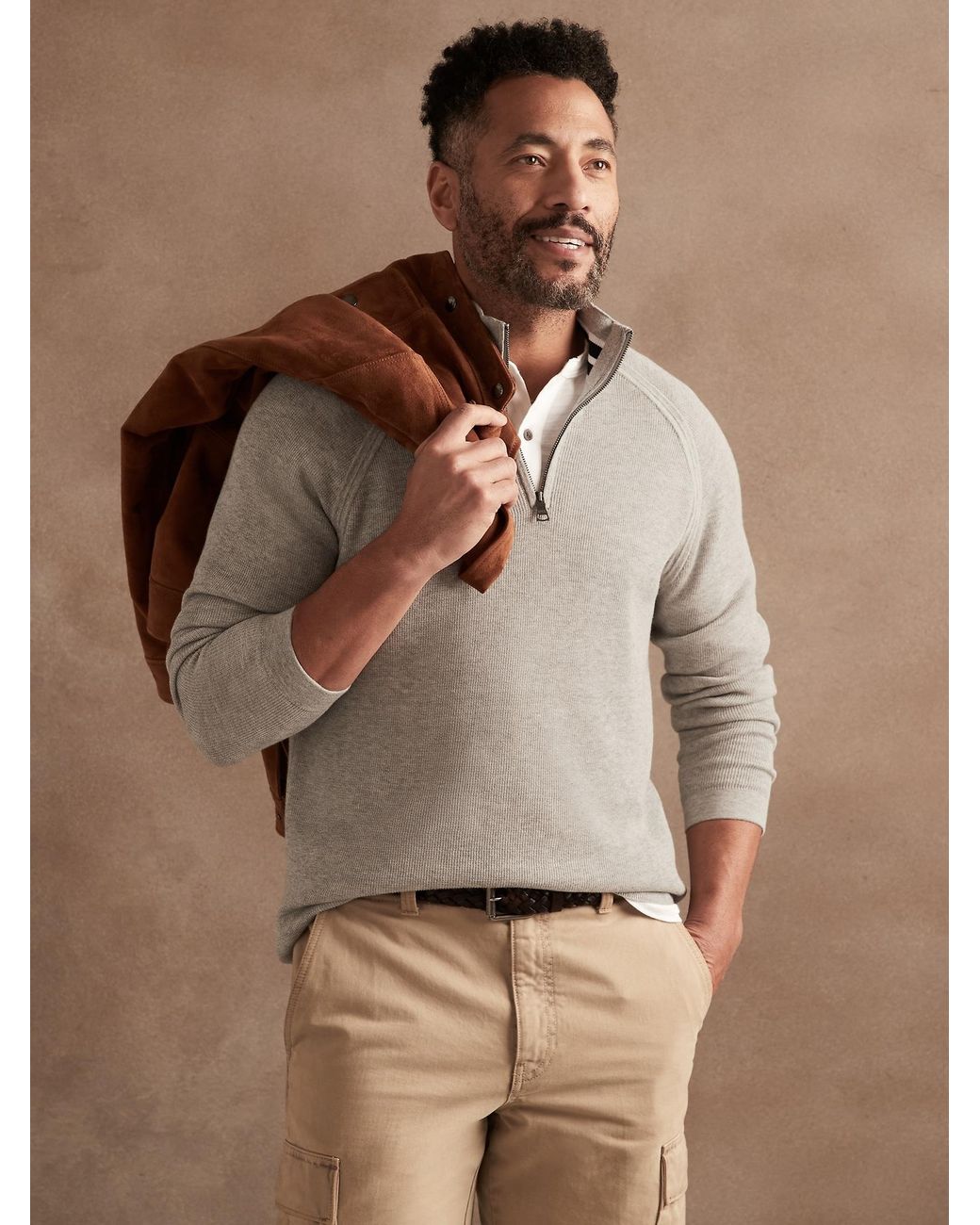 Banana Republic Cotton Half-zip Sweater 