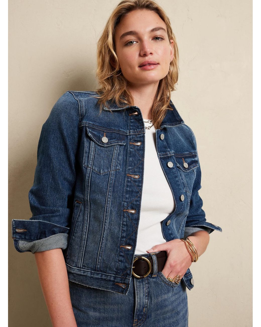 Banana Republic Factory Classic Denim Jacket in Blue | Lyst