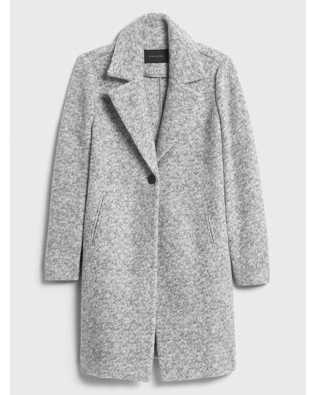 Banana Republic Factory Petite Knit Wool Overcoat In Grey Gray