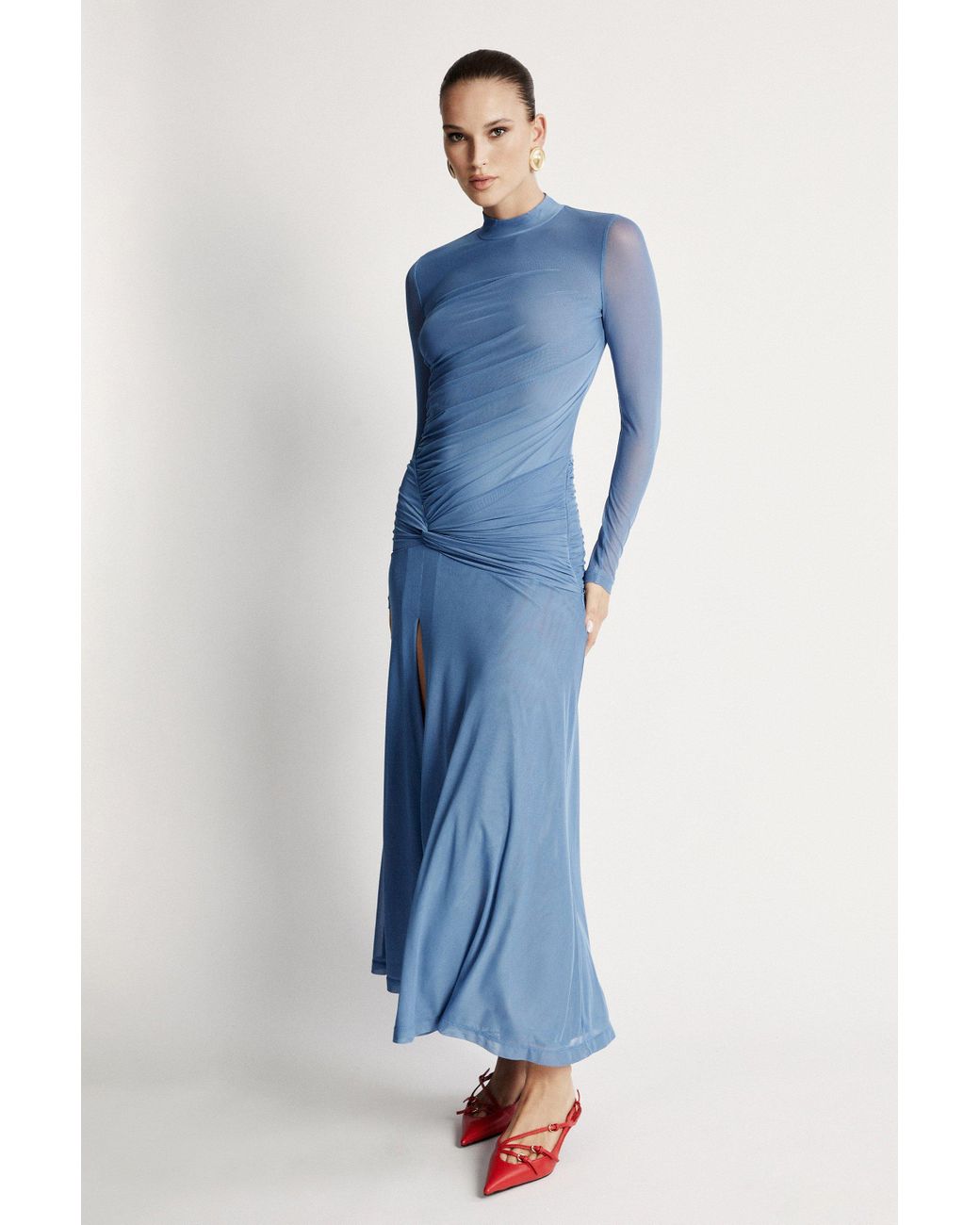 princess polly baby blue dress Brown Halter Dress main image 0