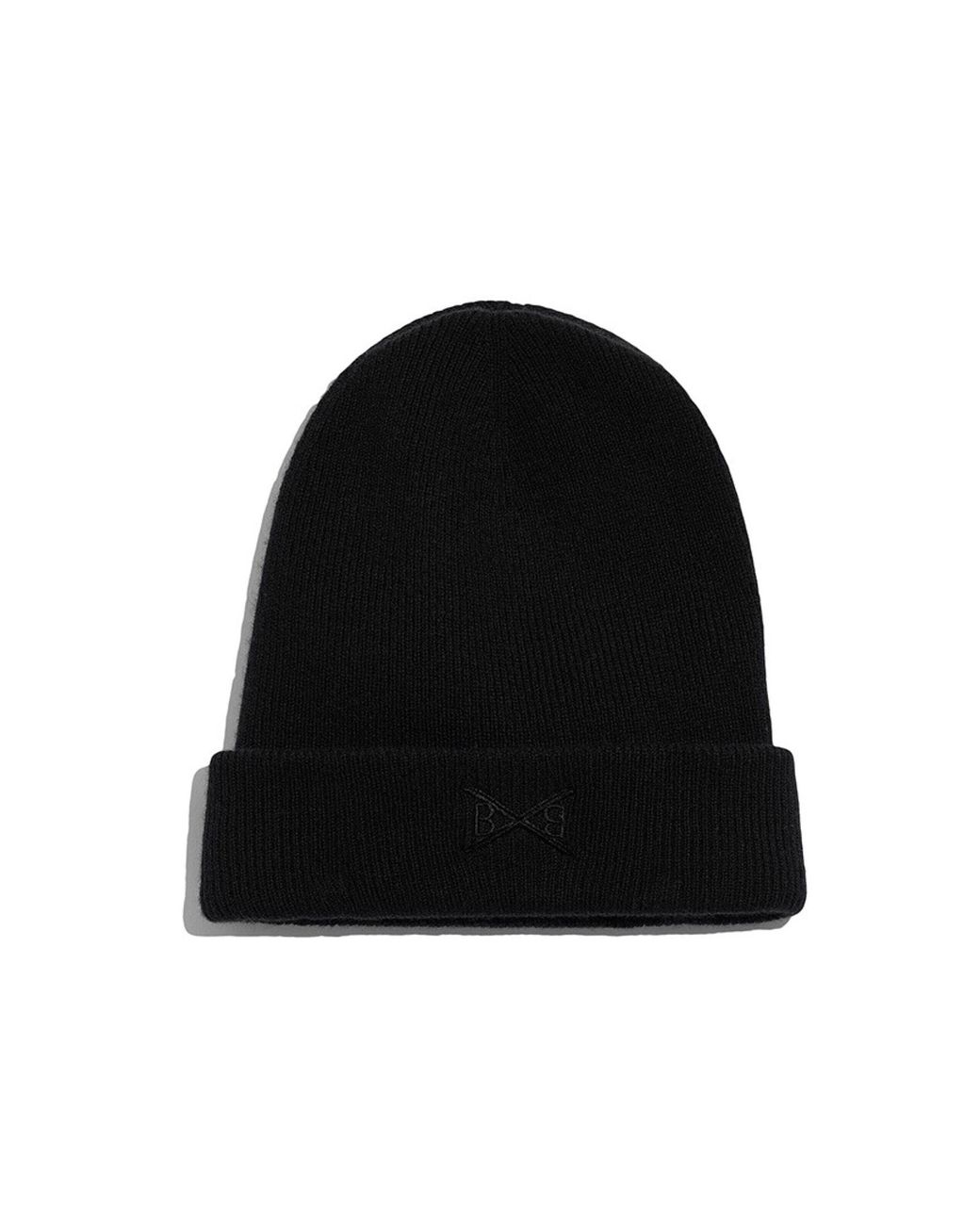Barrie Black Cashmere Beanie With Embroidered Logo