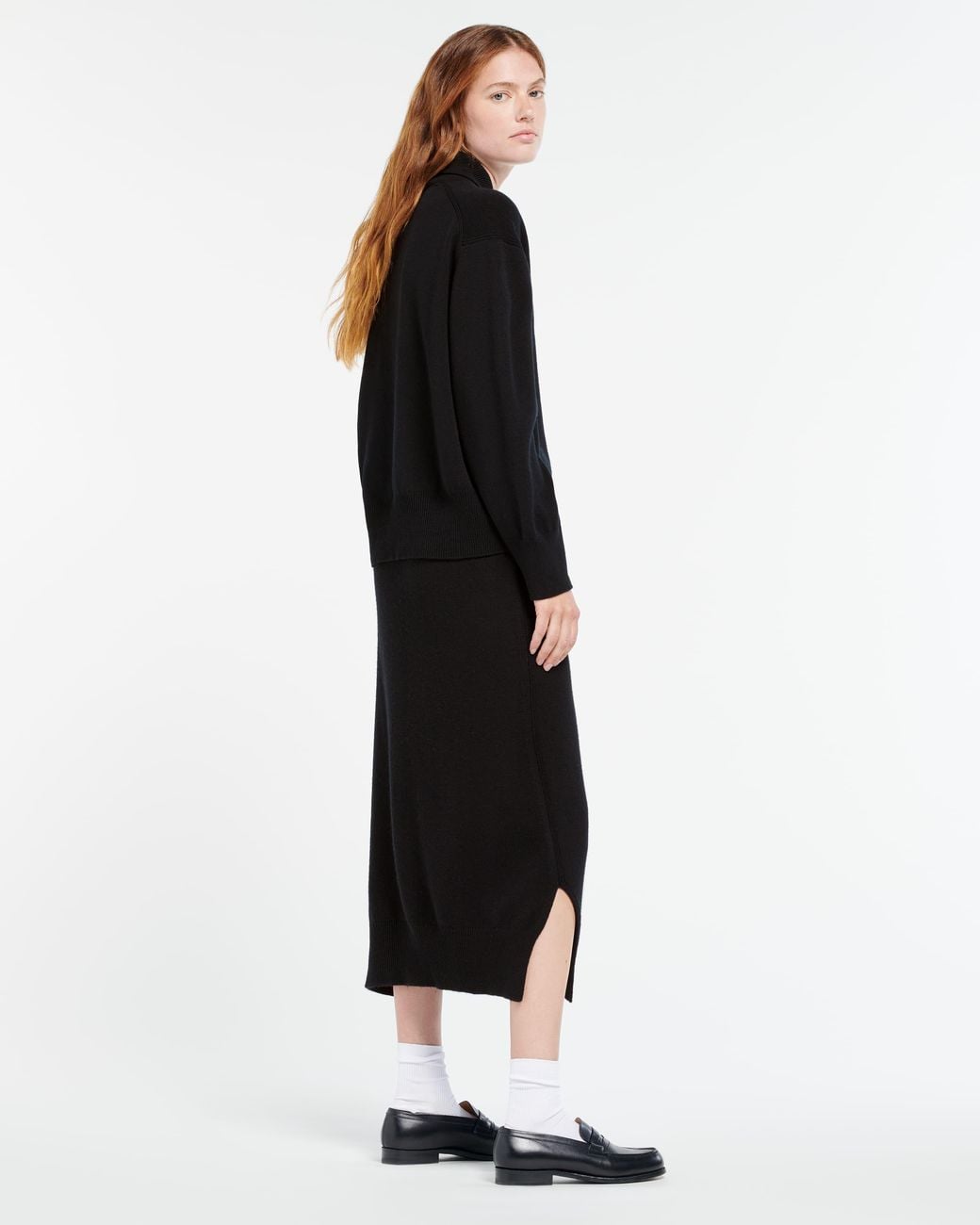 Barrie Black Iconic Cashmere Skirt