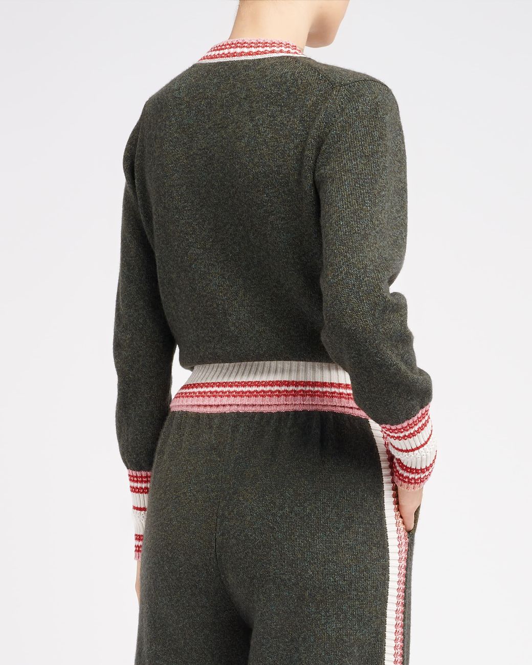 Barrie Green Cashmere V-neck Jumper