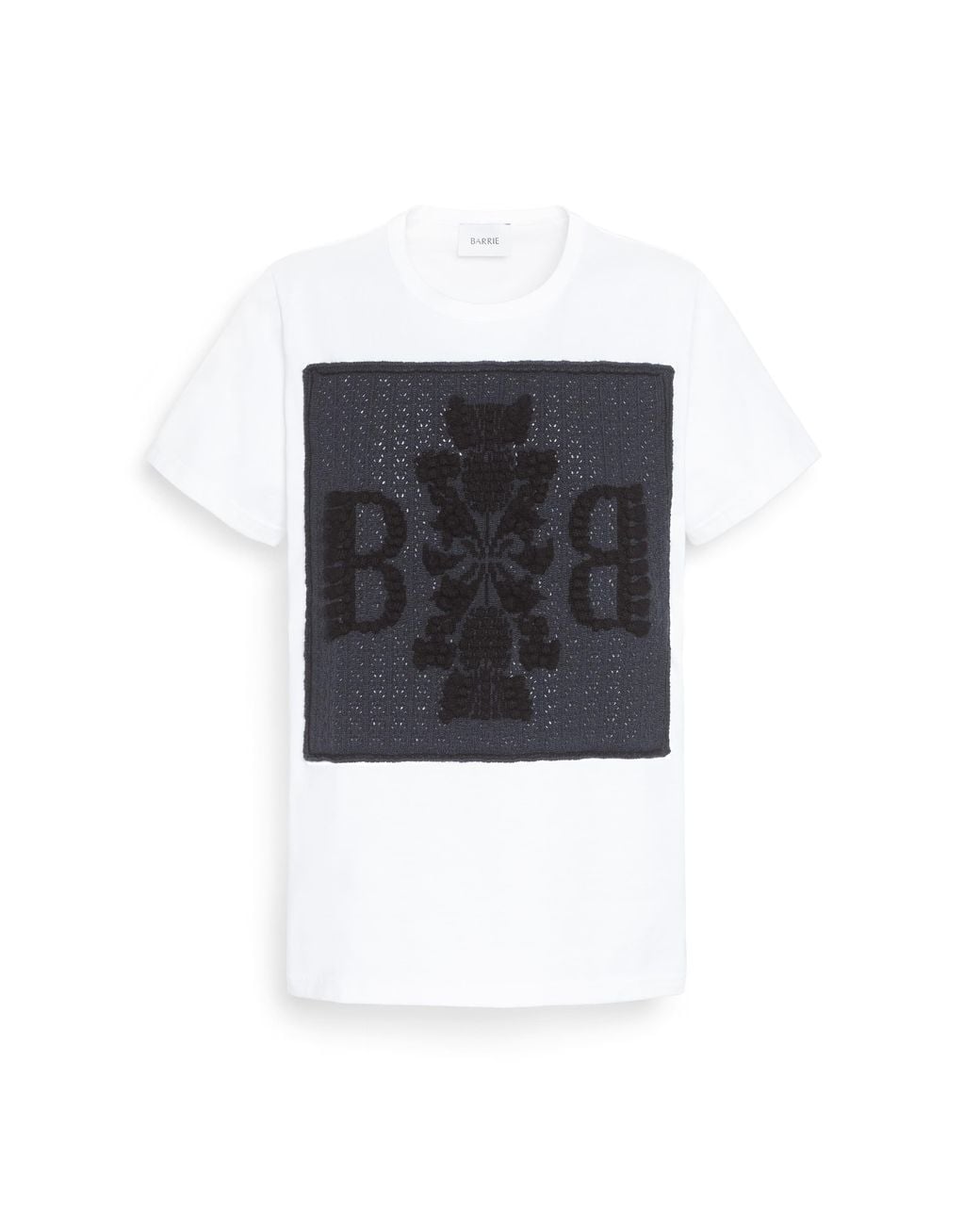 Barrie Black Cashmere Lace T-Shirt With B Logo Patch