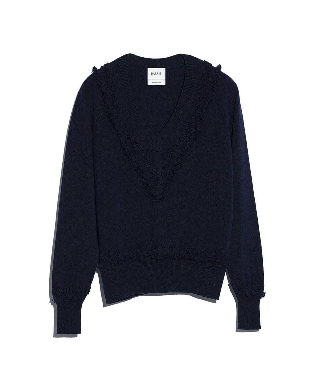 Barrie Blue Timeless V-Neck Cashmere Jumper