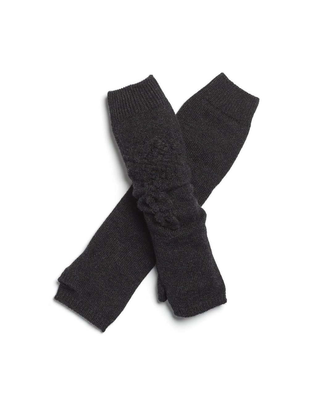 Barrie Black Cashmere Fingerless Gloves