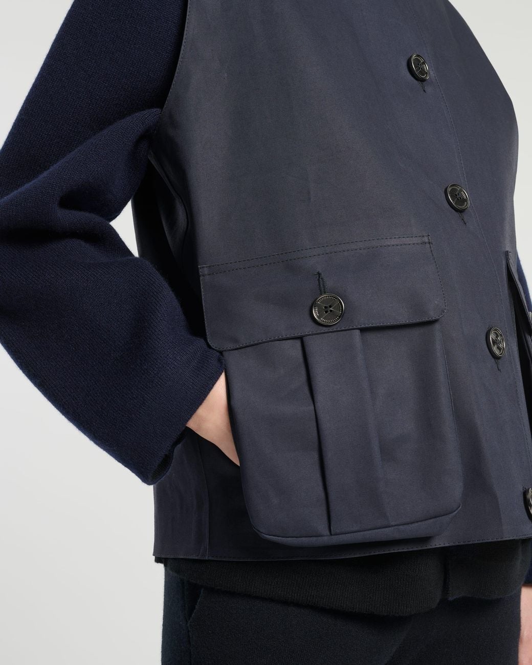 Barrie Blue Sleeveless Rain Jacket