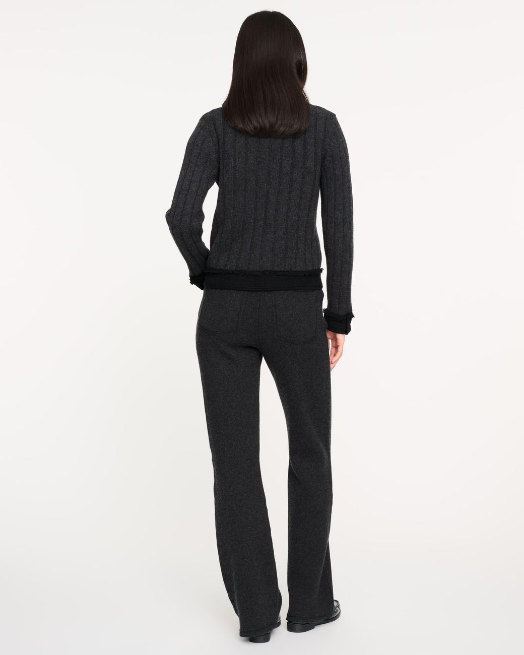 Barrie Black Denim Jacket In Ribbed Knit