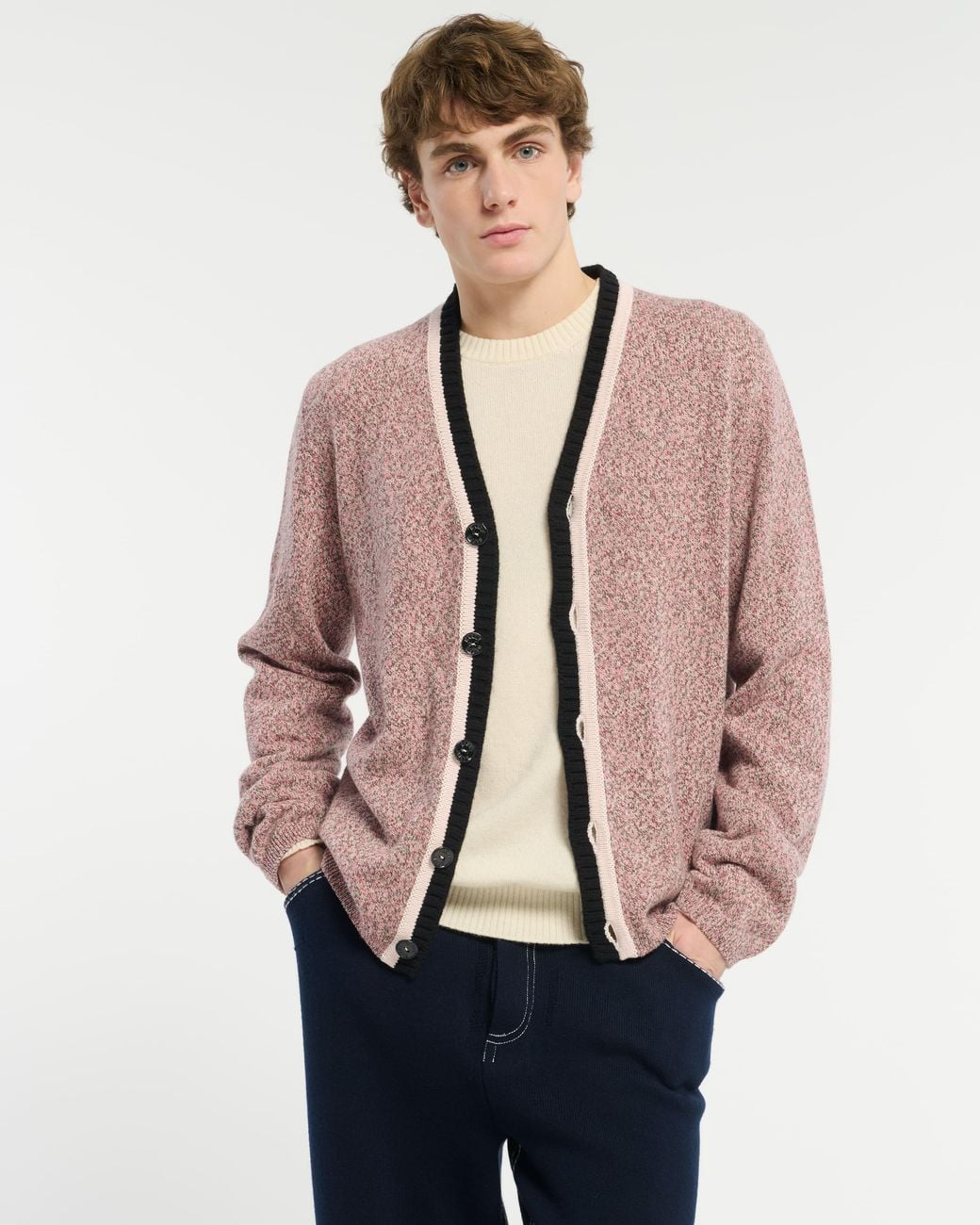 Barrie Pink Cashmere Cardigan for men