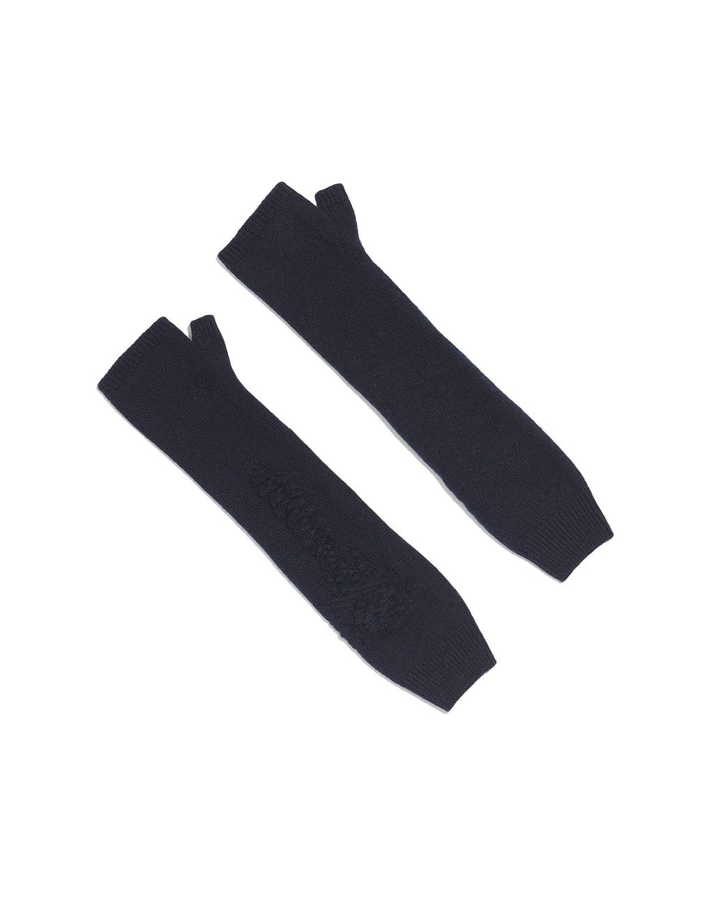 Barrie Blue Cashmere Fingerless Gloves