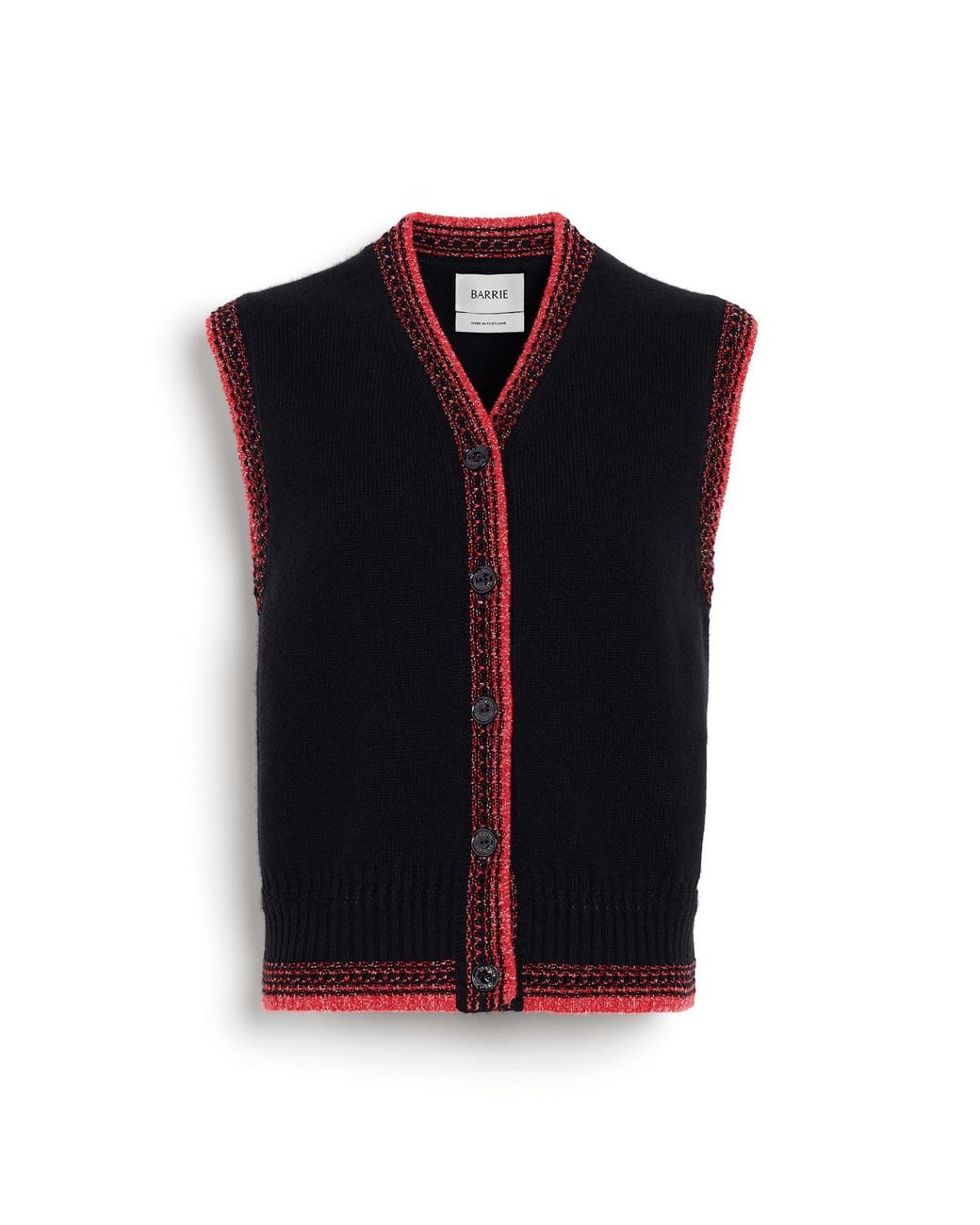 Barrie Blue Sleeveless Cashmere Cardigan