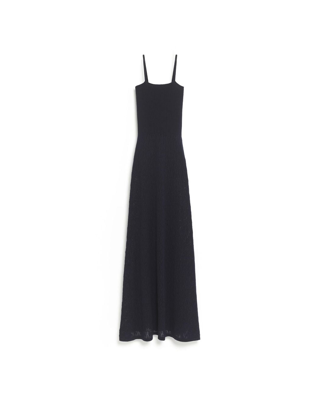 Barrie Blue Long Dress With Straps In Cashmere Lace