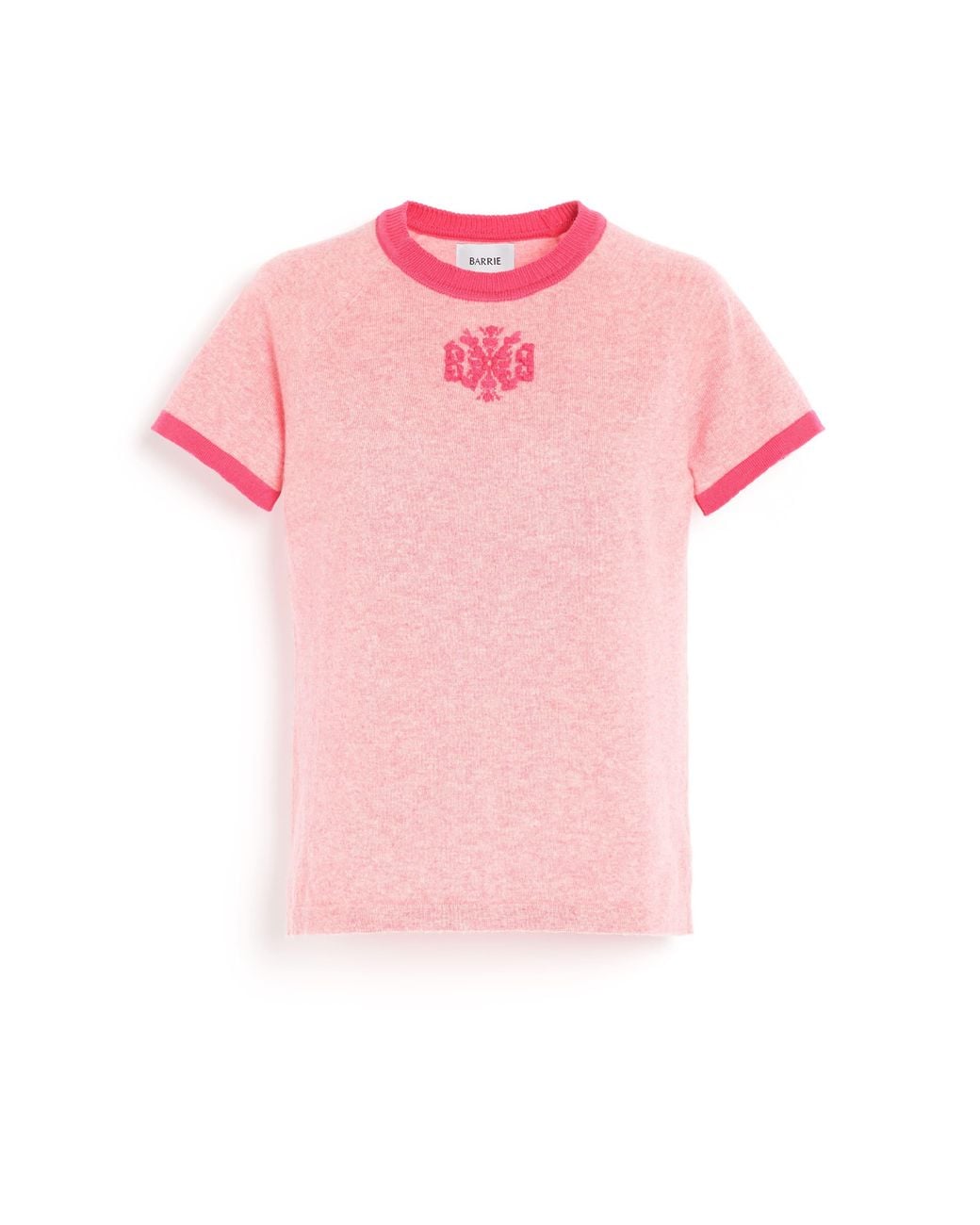 Barrie Pink Mottled Cashmere Top With B Logo