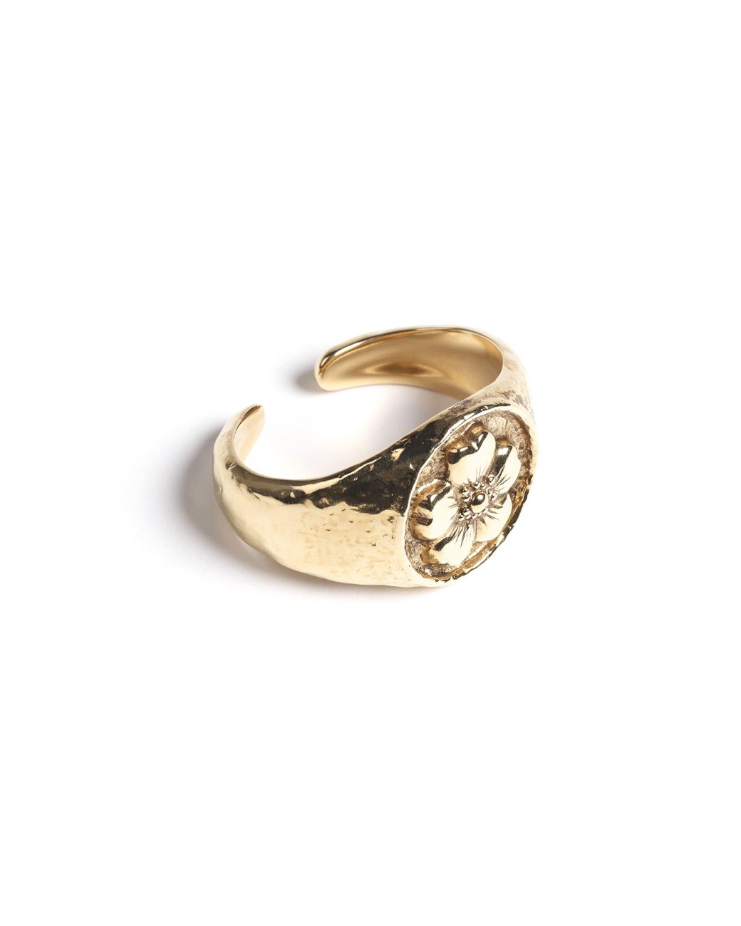 Barrie Metallic Floral Motif Scarf Ring