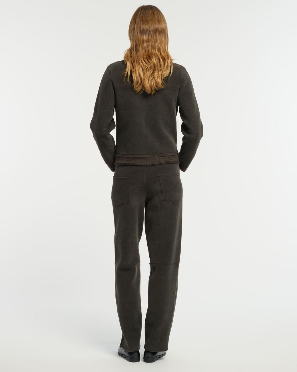 Barrie Green Suede-effect Denim Jacket In Cashmere And Cotton