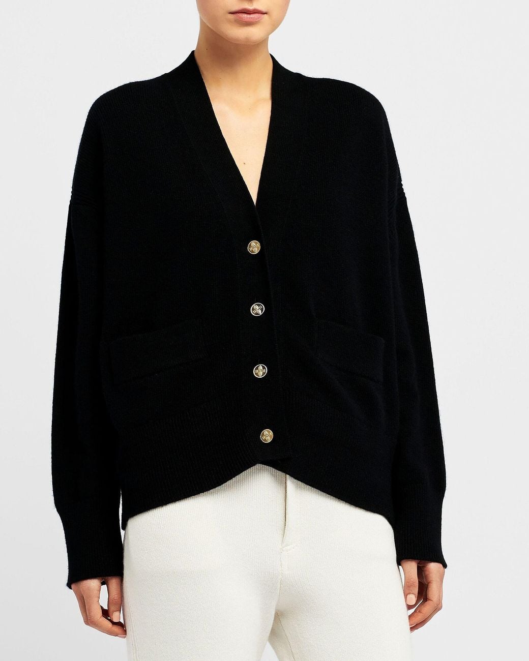 Barrie Black Iconic Cashmere Cardigan