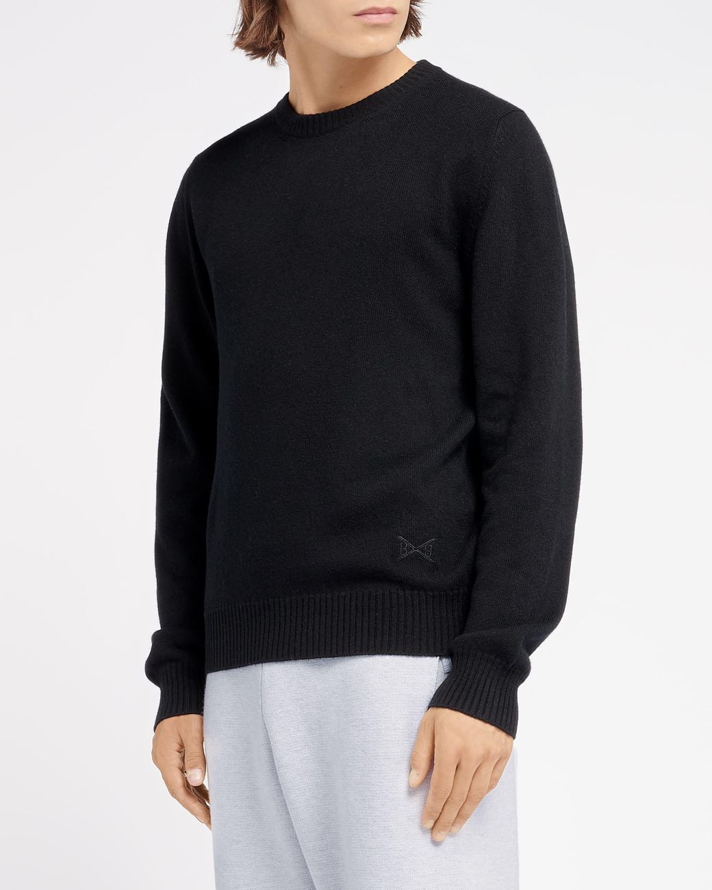 Barrie Black B Label Round-Neck Cashmere Jumper for men