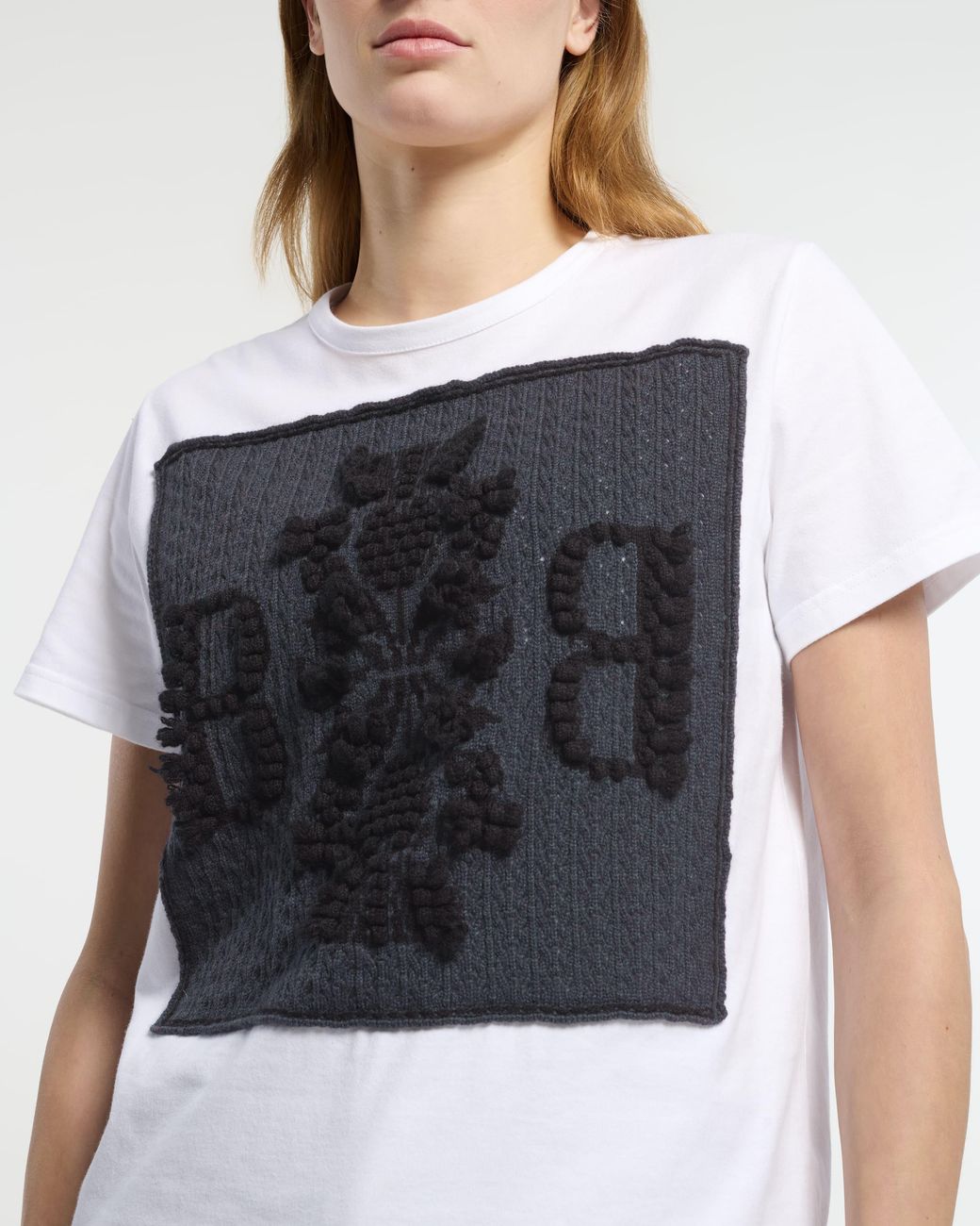 Barrie Black Cashmere Lace T-Shirt With B Logo Patch