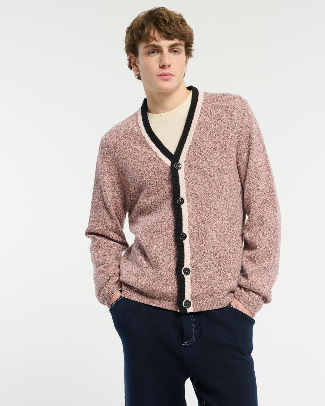 Barrie Pink Cashmere Cardigan for men