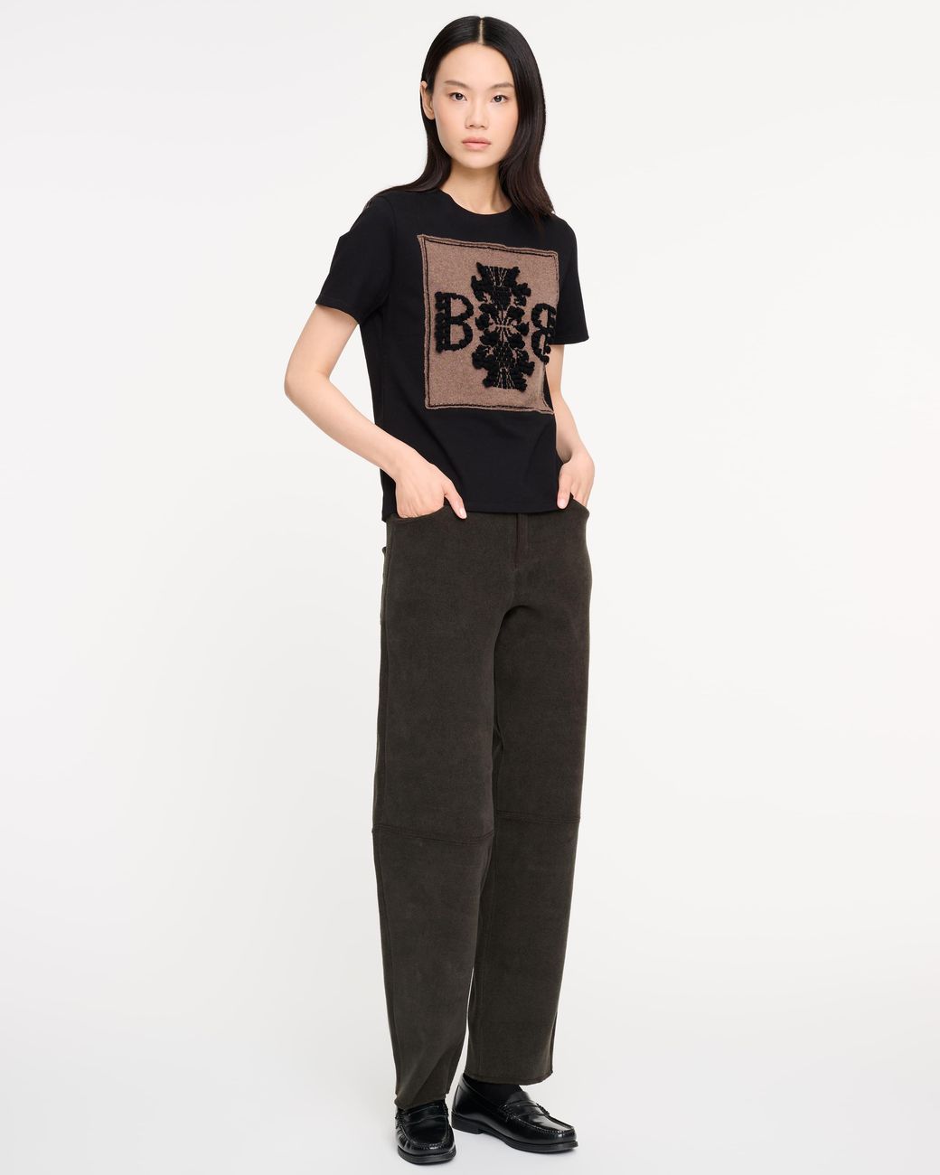 Barrie Black T-Shirt With Cashmere B Logo Patch