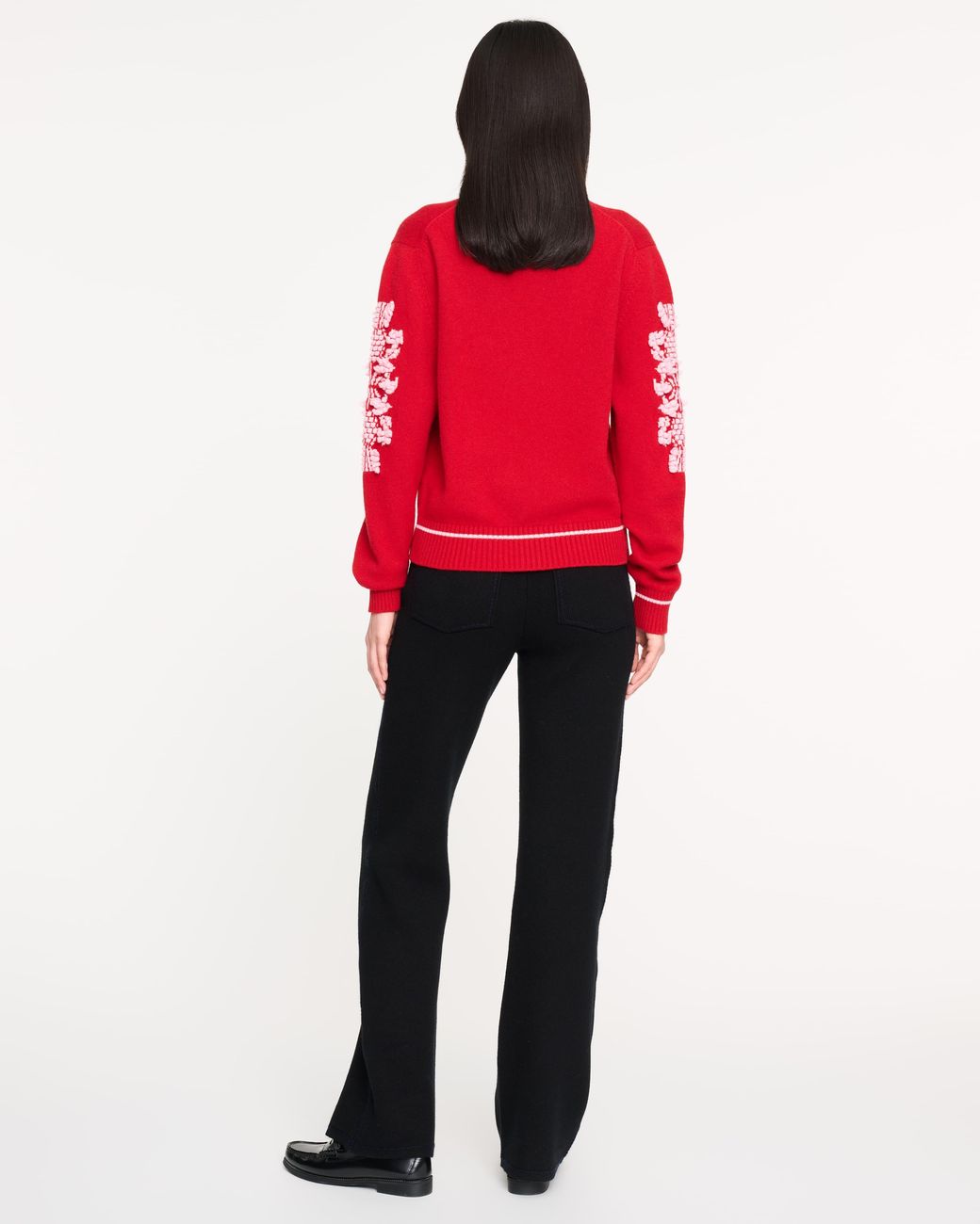 Barrie Red Cashmere B Logo V-Neck Cardigan