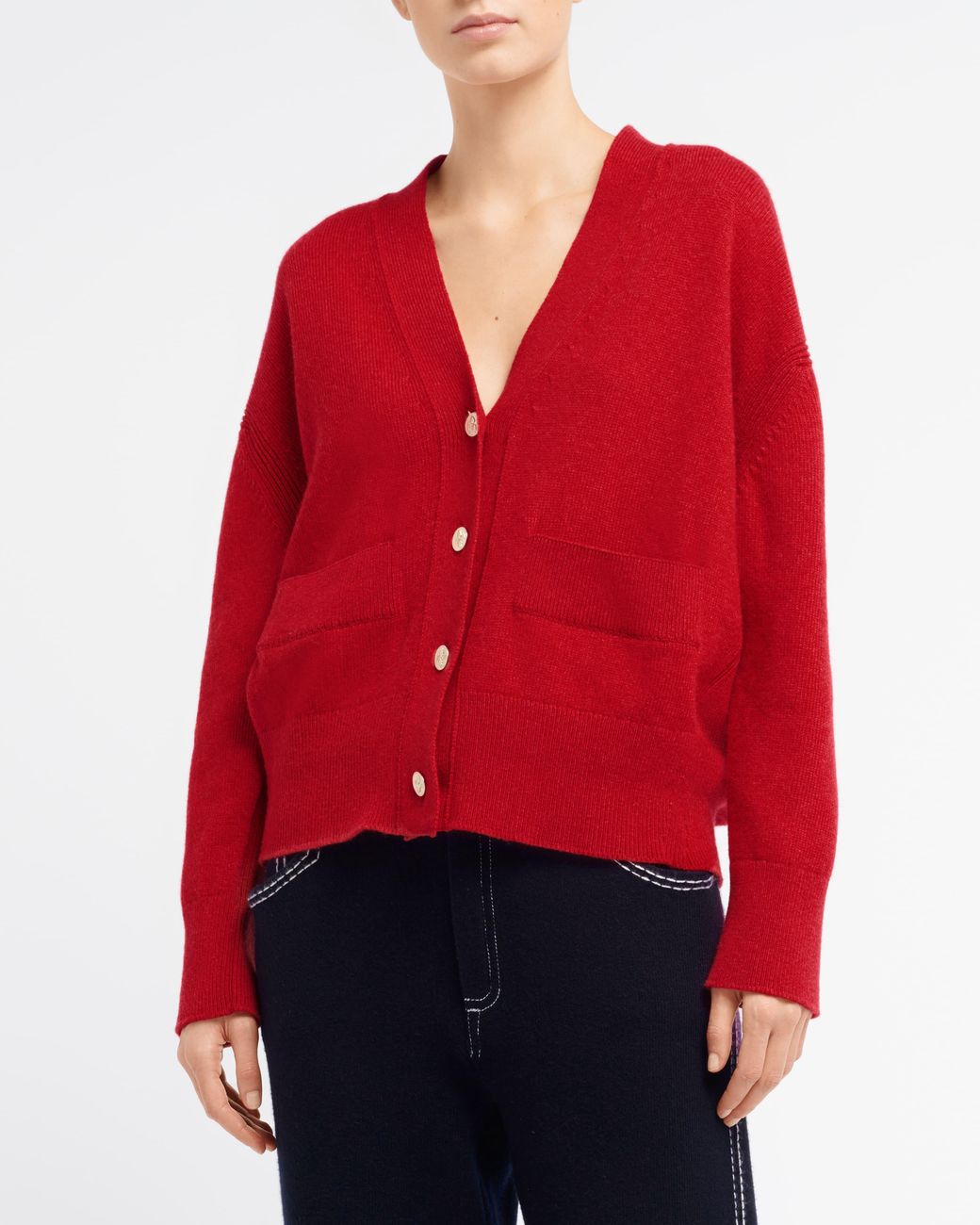 Barrie Red Iconic Cashmere Cardigan