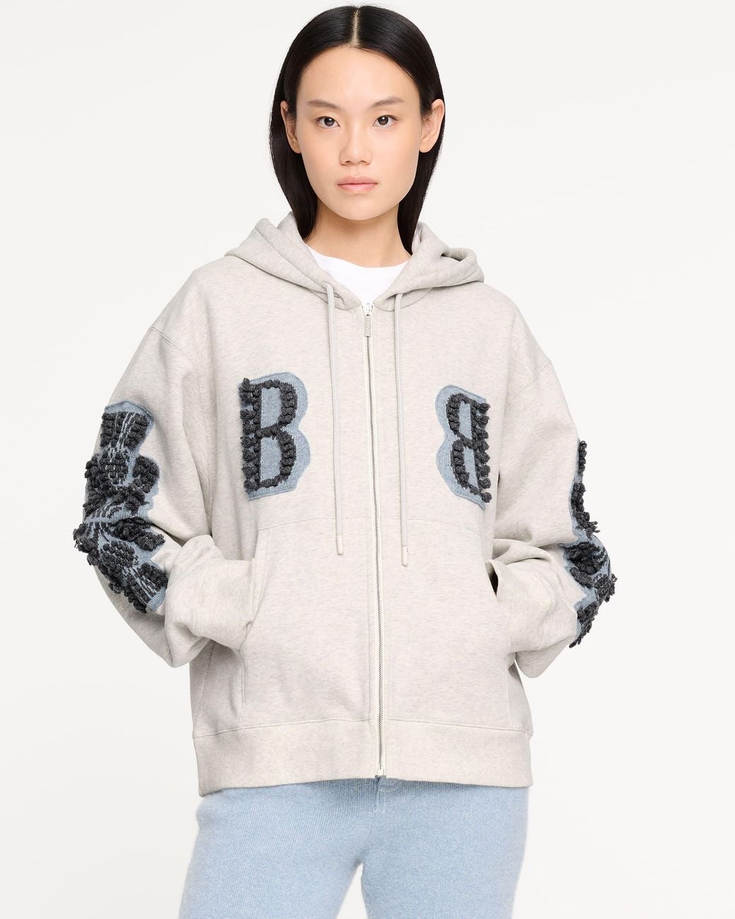 Barrie White Sweater With Cashmere B Logo Patch