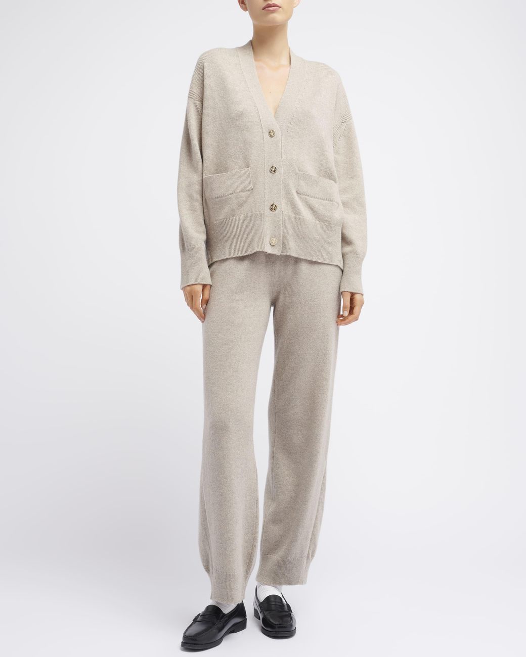 Barrie Natural Iconic Cashmere Cardigan